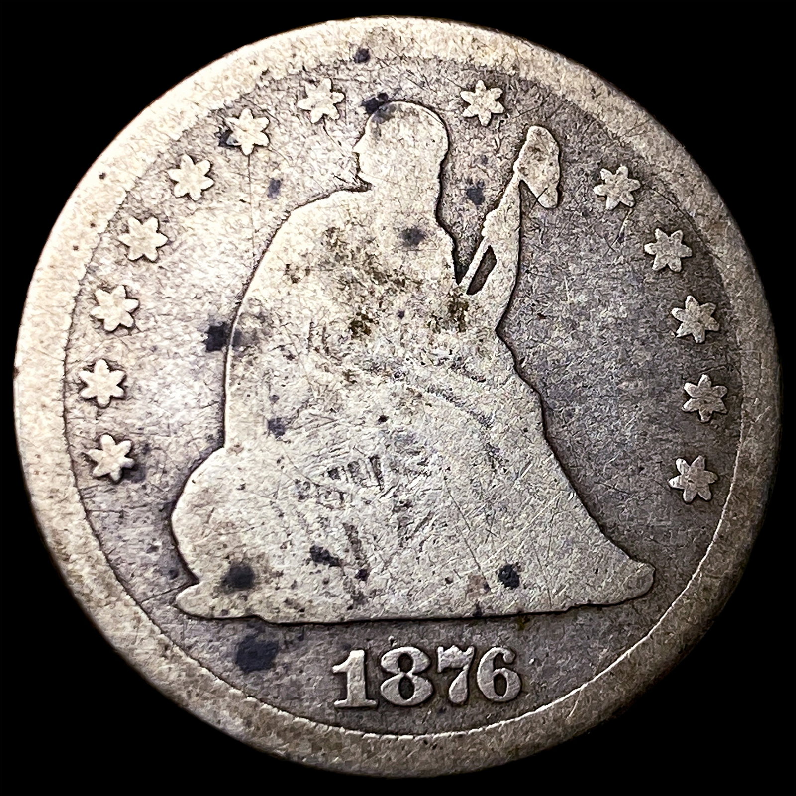 1876 Seated Liberty Quarter NICELY CIRCULATED (1 of 2)