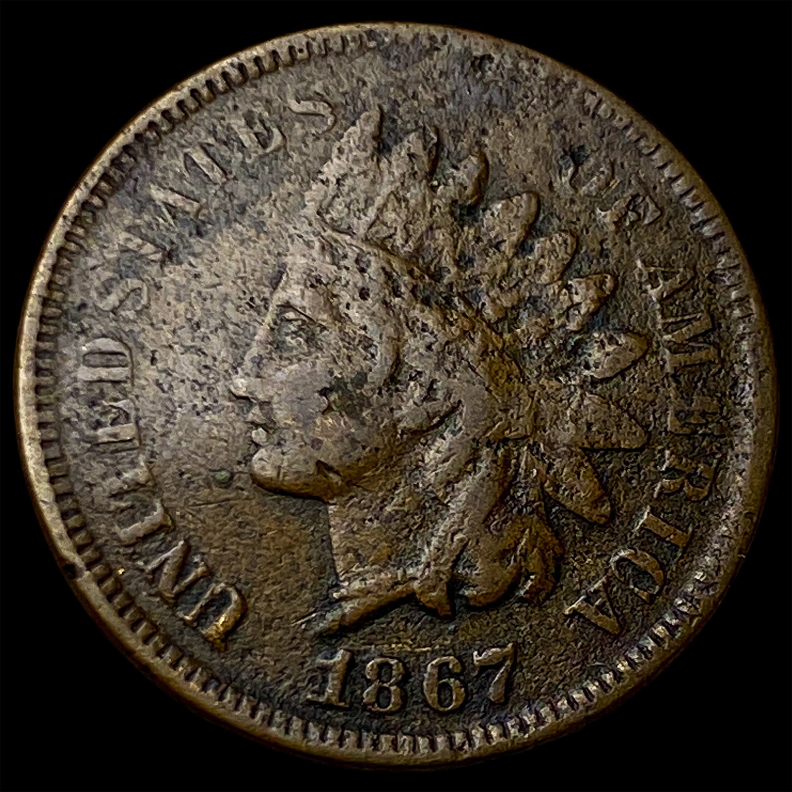 1867 Indian Head Cent LIGHTLY CIRCULATED: 1867 Indian Head Cent LIGHTLY CIRCULATED