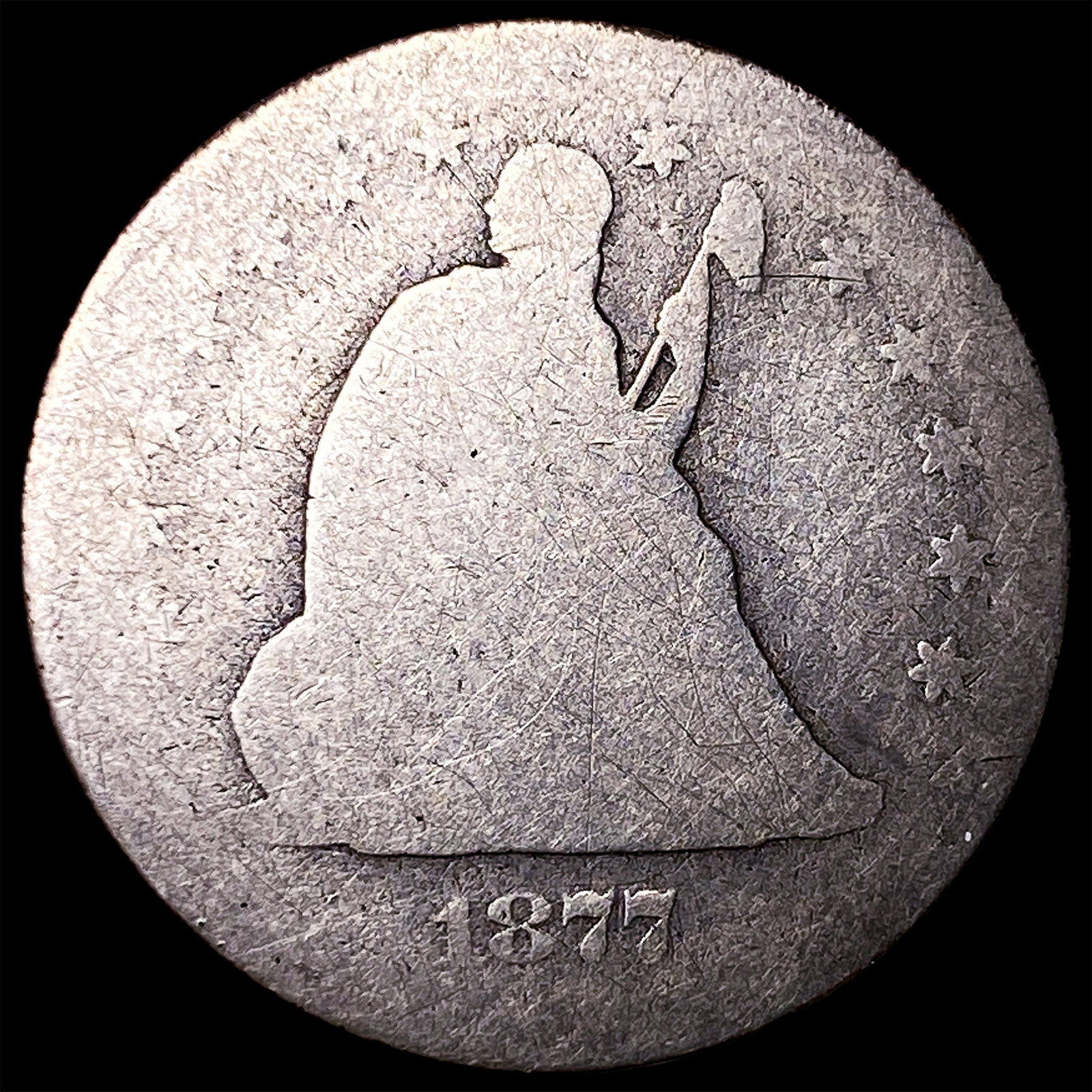 1877 Seated Liberty Quarter NICELY CIRCULATED: 1877 Seated Liberty Quarter NICELY CIRCULATED