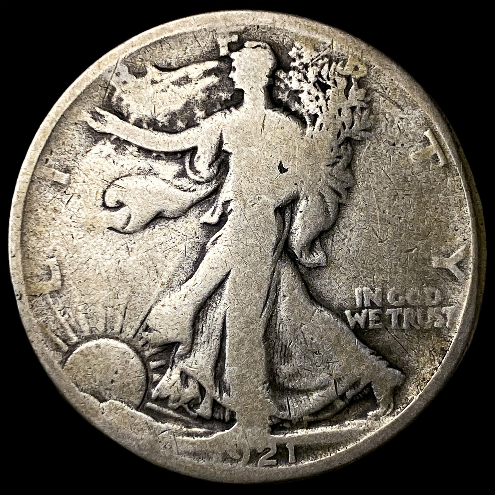 1921 Walking Liberty Half Dollar NICELY CIRCULATED: 1921 Walking Liberty Half Dollar NICELY CIRCULATED