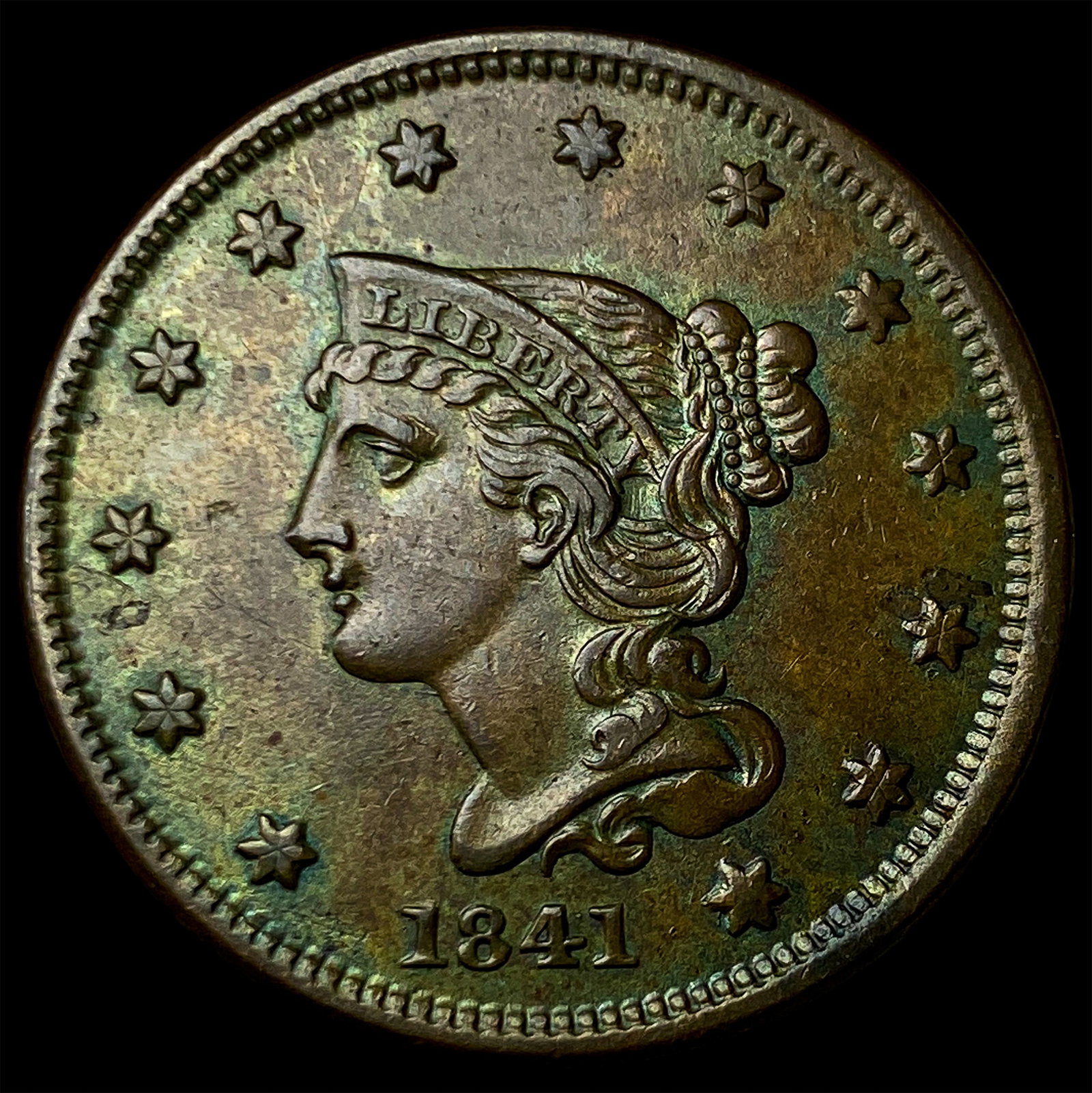 1841 Braided Hair Large Cent UNCIRCULATED (1 of 2)