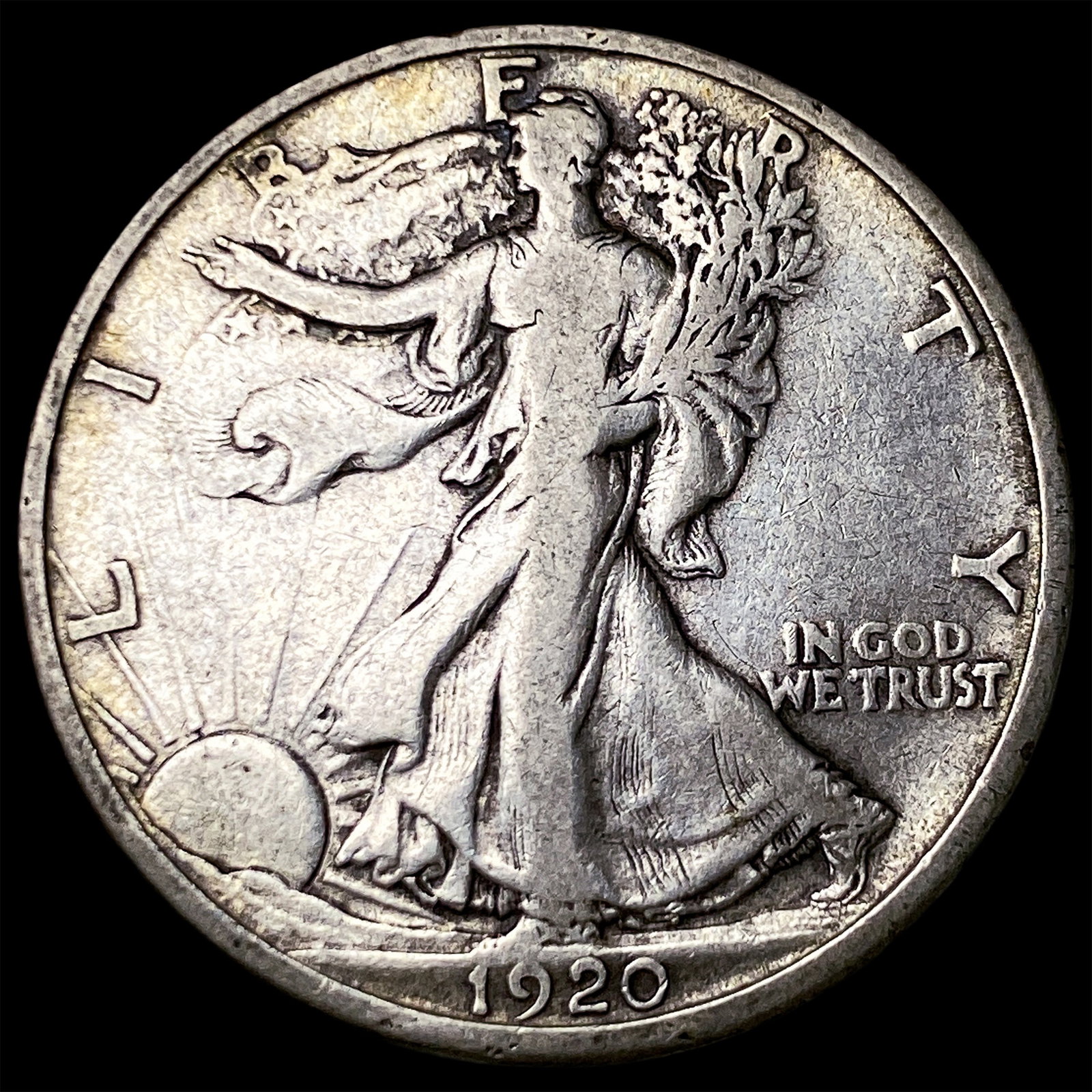 1920-D Silver Walking Liberty Half Dollar NEARLY UNCIRCULATED: 1920-D Silver Walking Liberty Half Dollar NEARLY UNCIRCULATED