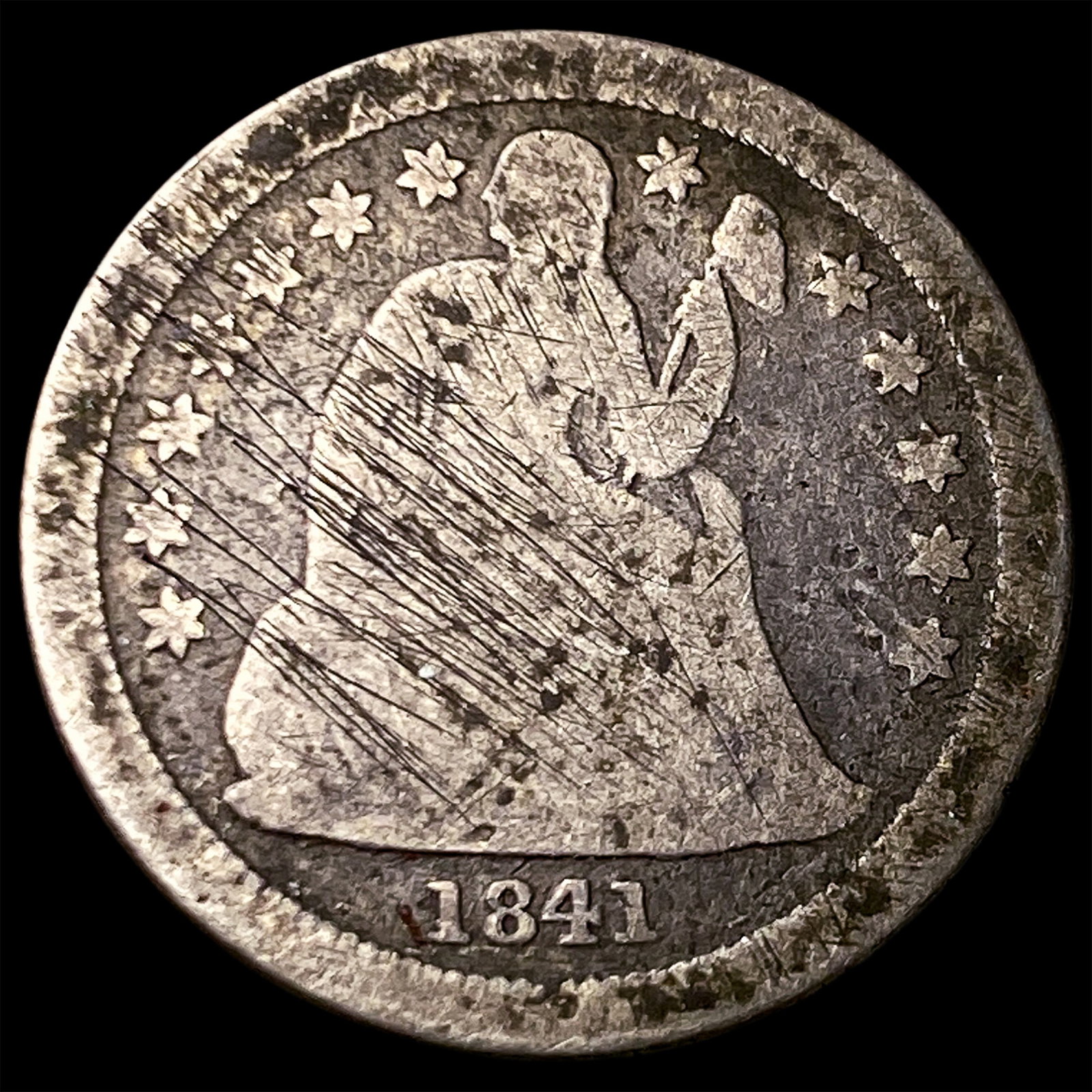 1841 Seated Liberty Dime NICELY CIRCULATED: 1841 Seated Liberty Dime NICELY CIRCULATED