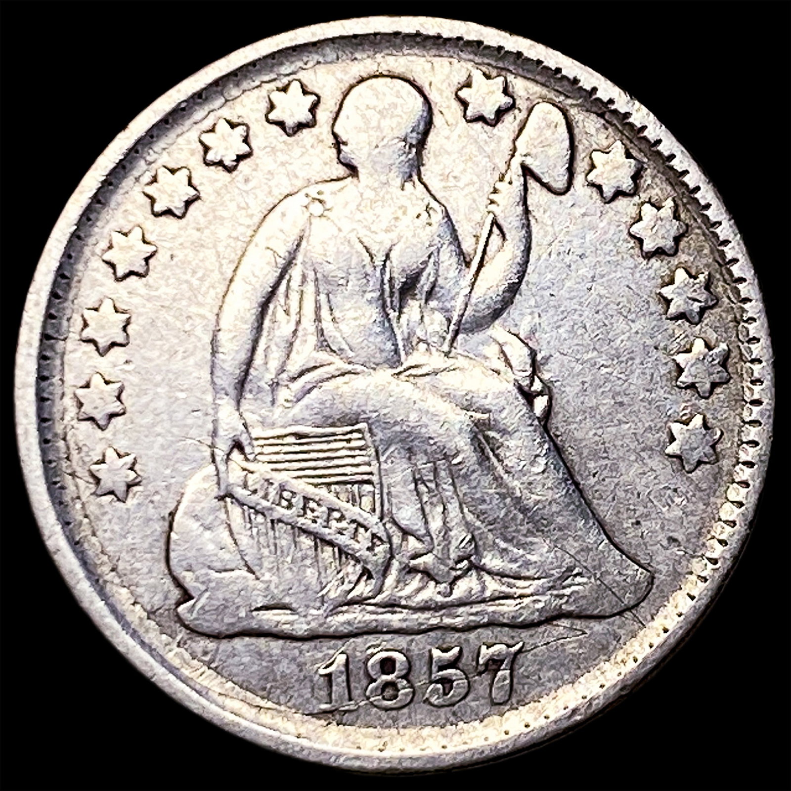 1857 Silver Half Dime NEARLY UNCIRCULATED: 1857 Silver Half Dime NEARLY UNCIRCULATED
