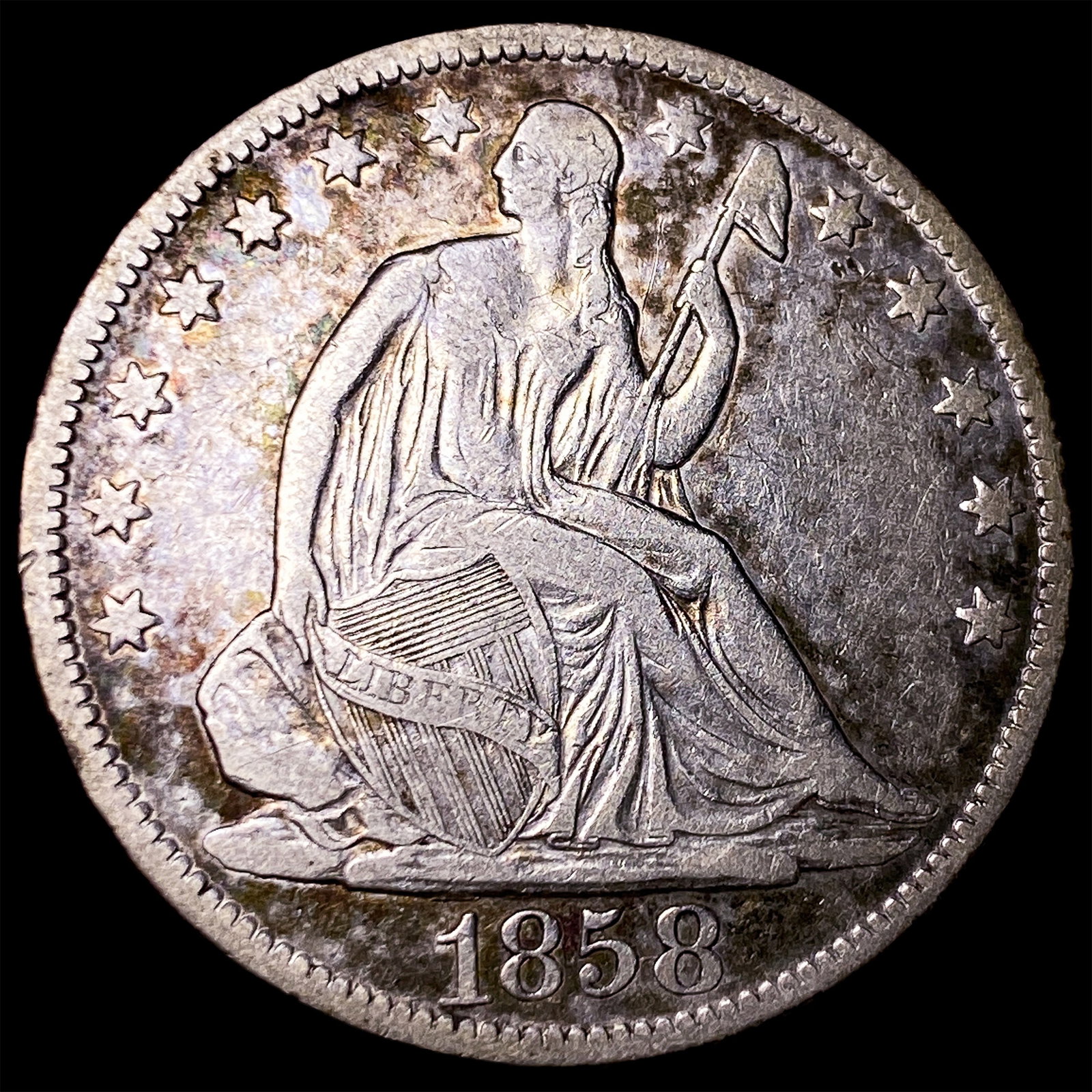 1858-O Silver Half Dollar NEARLY UNCIRCULATED: 1858-O Silver Half Dollar NEARLY UNCIRCULATED
