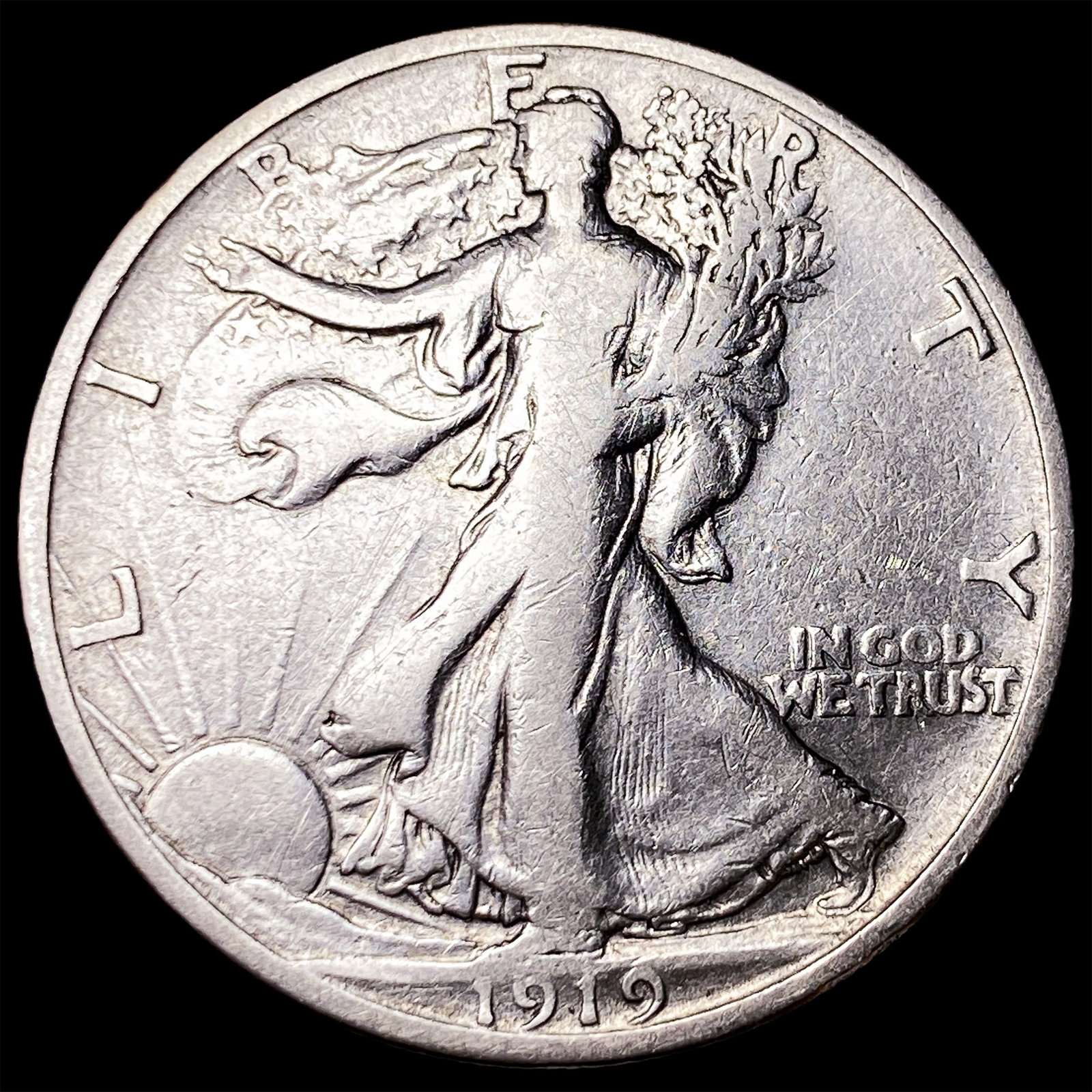 1919 Walking Liberty Half Dollar LIGHTLY CIRCULATED: 1919 Walking Liberty Half Dollar LIGHTLY CIRCULATED