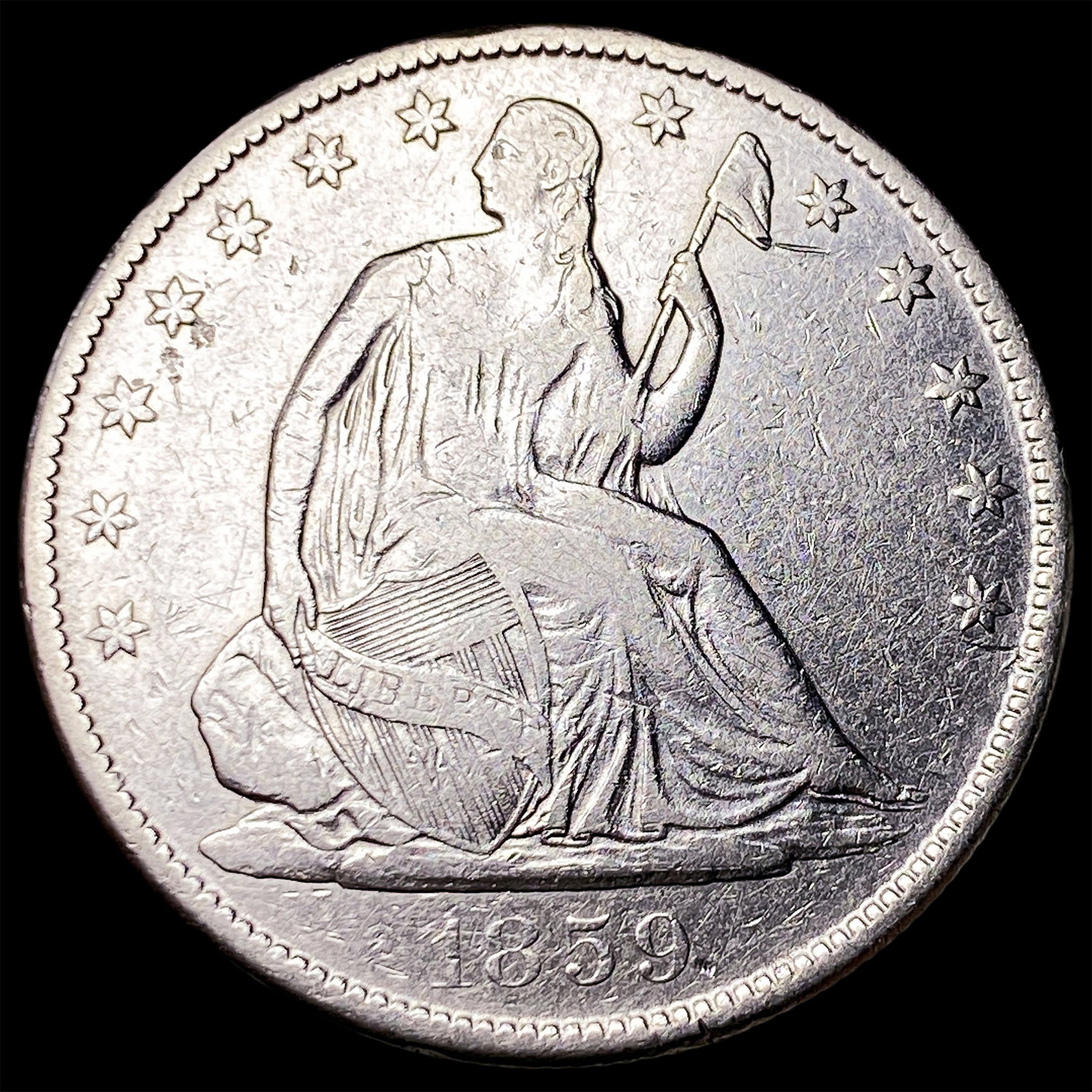 1859 Seated Liberty Half Dollar HIGH GRADE: 1859 Seated Liberty Half Dollar HIGH GRADE