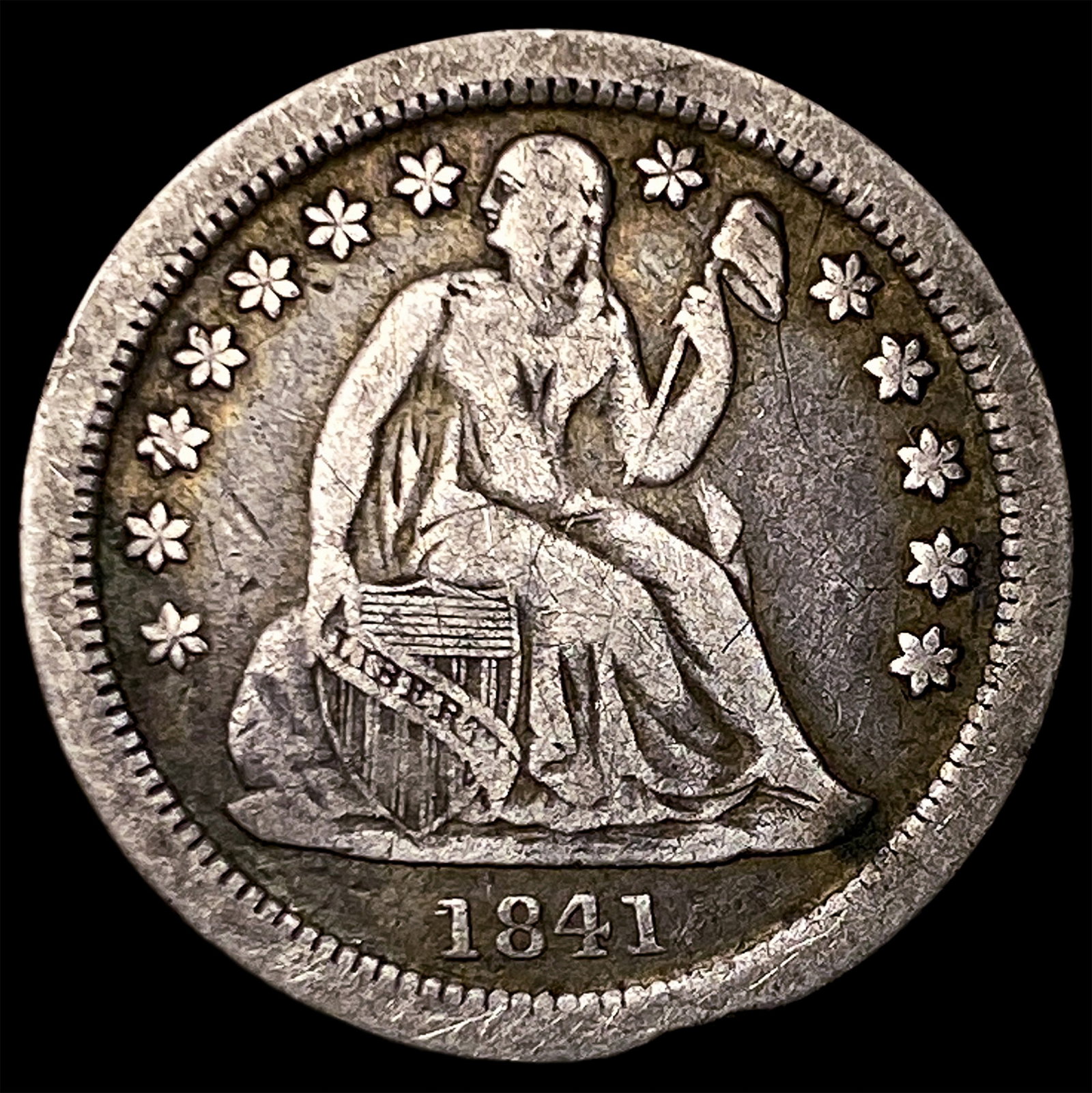1841-O Silver Seated Liberty Dime LIGHTLY CIRCULATED: 1841-O Silver Seated Liberty Dime LIGHTLY CIRCULATED