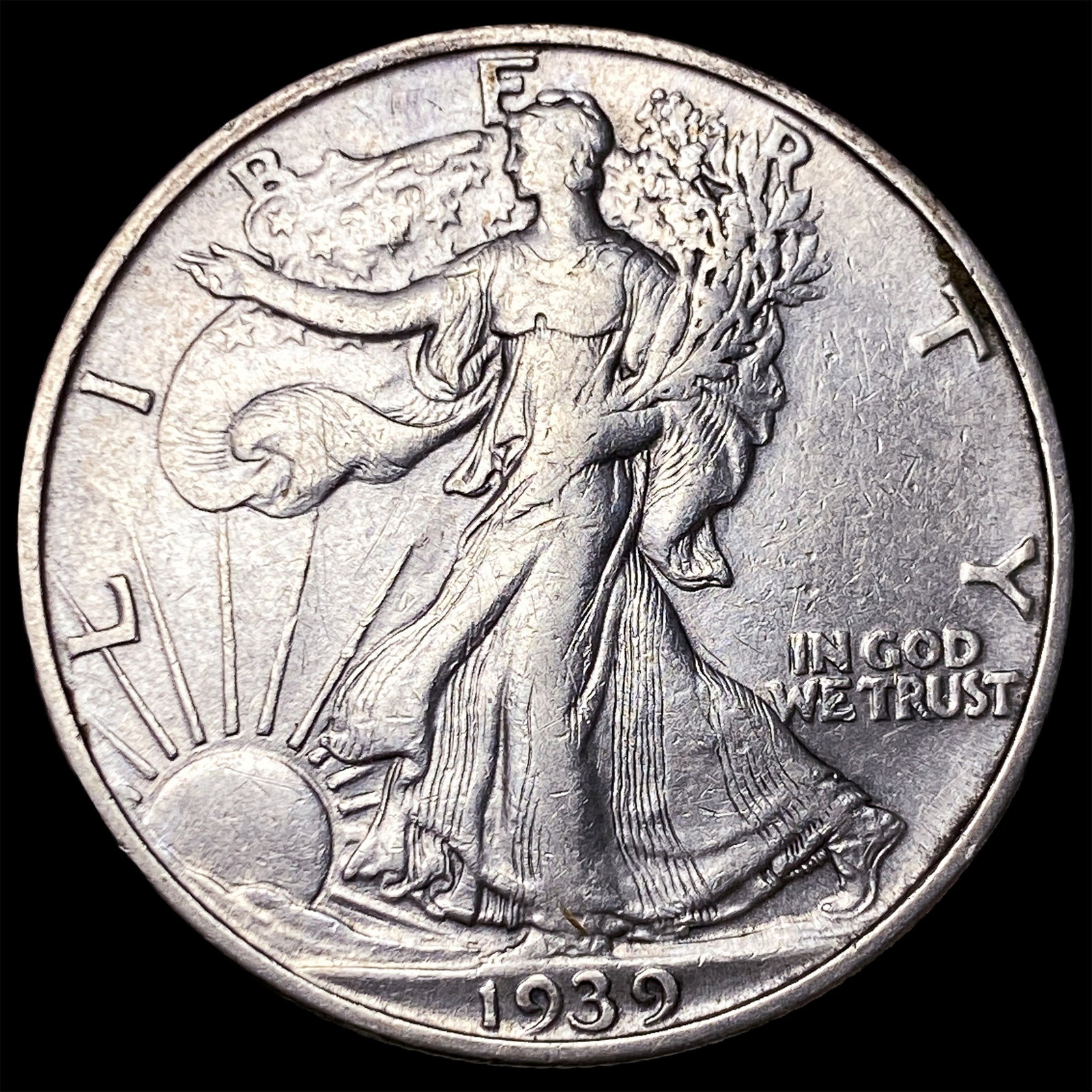 1939-S Silver Walking Liberty Half Dollar CLOSELY UNCIRCULATED: 1939-S Silver Walking Liberty Half Dollar CLOSELY UNCIRCULATED