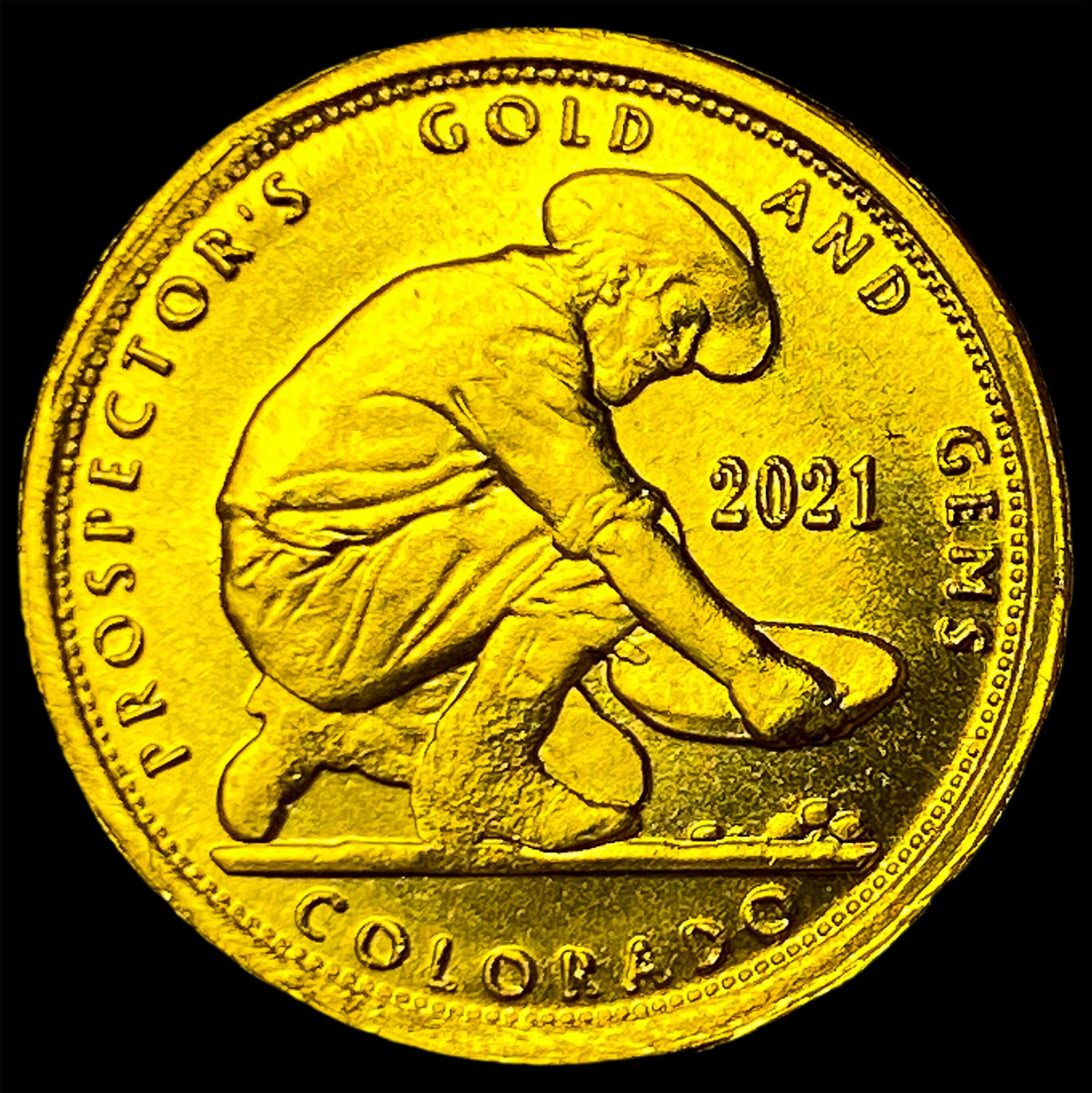 2021 0.10 oz Gold Prospector's Round CHOICE PROOF: 2021 0.10 oz Gold Prospector's Round CHOICE PROOF