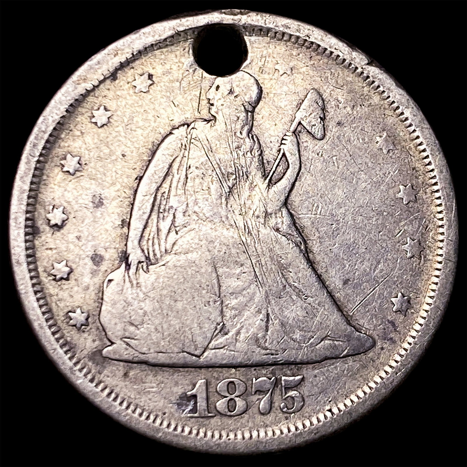 1875 Silver Twenty Cent Piece NICELY CIRCULATED: 1875 Silver Twenty Cent Piece NICELY CIRCULATED