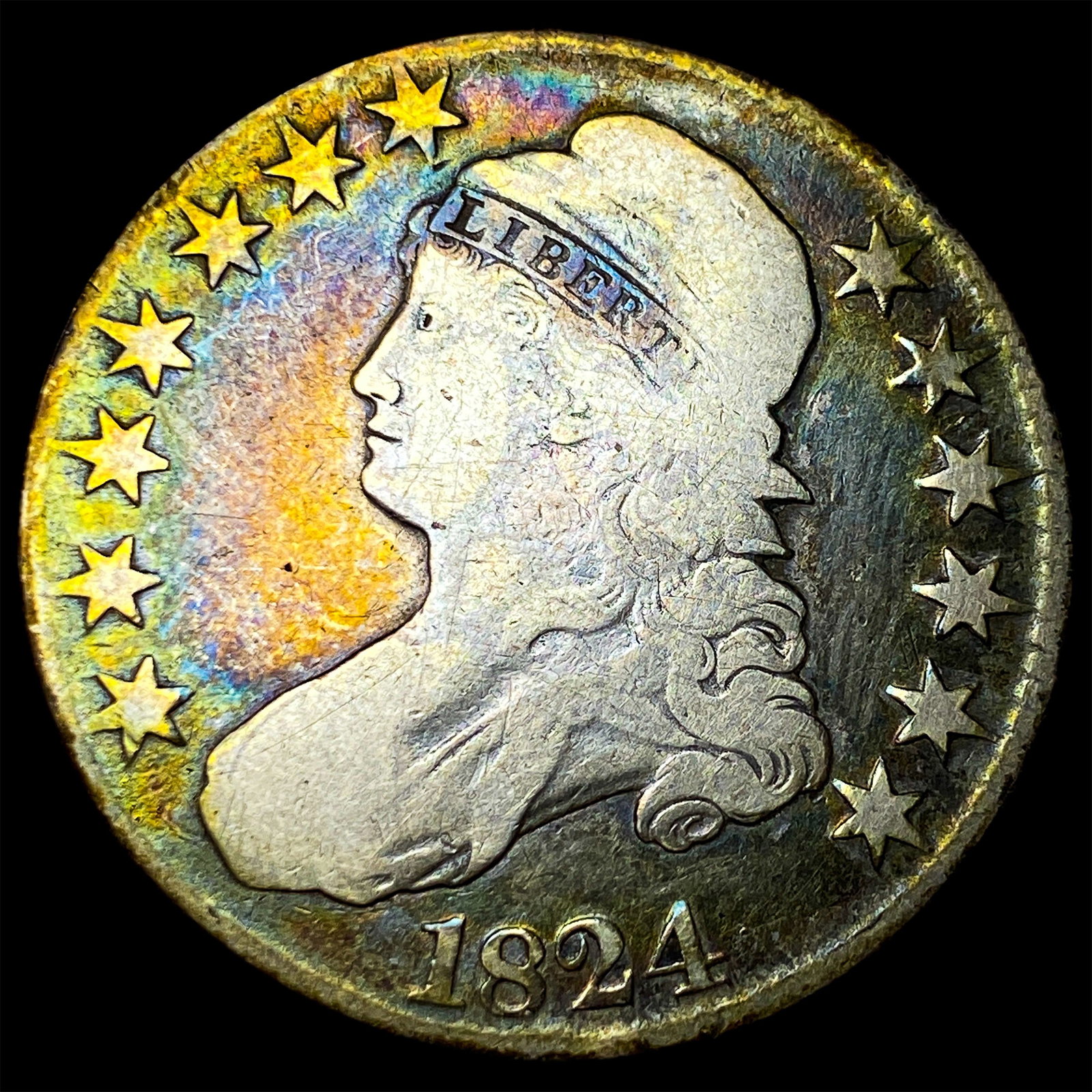 1824 Capped Bust Half Dollar NICELY CIRCULATED: 1824 Capped Bust Half Dollar NICELY CIRCULATED