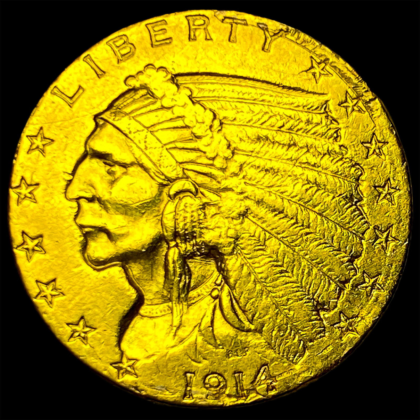 1914 Indian Head Gold $2.5 Quarter Eagle HIGH GRADE: 1914 Indian Head Gold $2.5 Quarter Eagle HIGH GRADE
