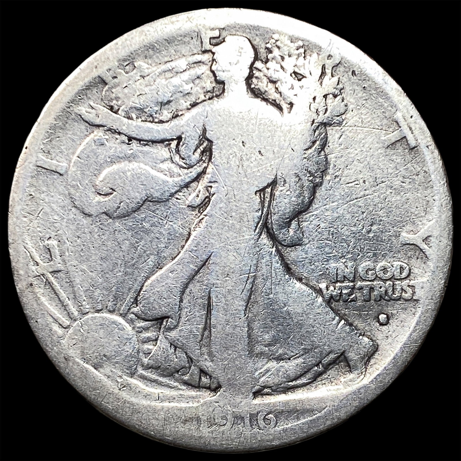 1916-S Silver Walking Liberty Half Dollar NICELY CIRCULATED (1 of 2)