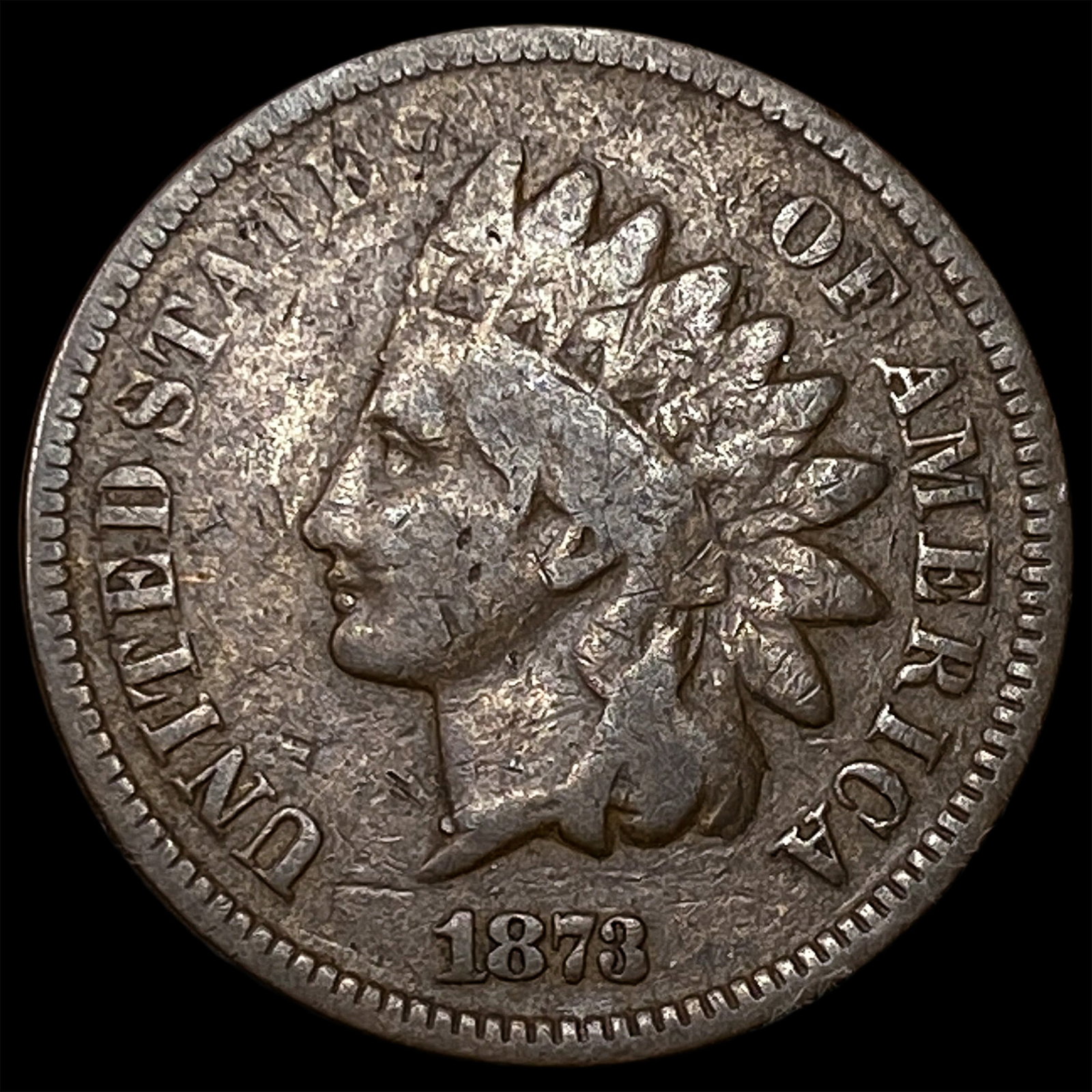 1873 Indian Head Cent NICELY CIRCULATED (1 of 2)