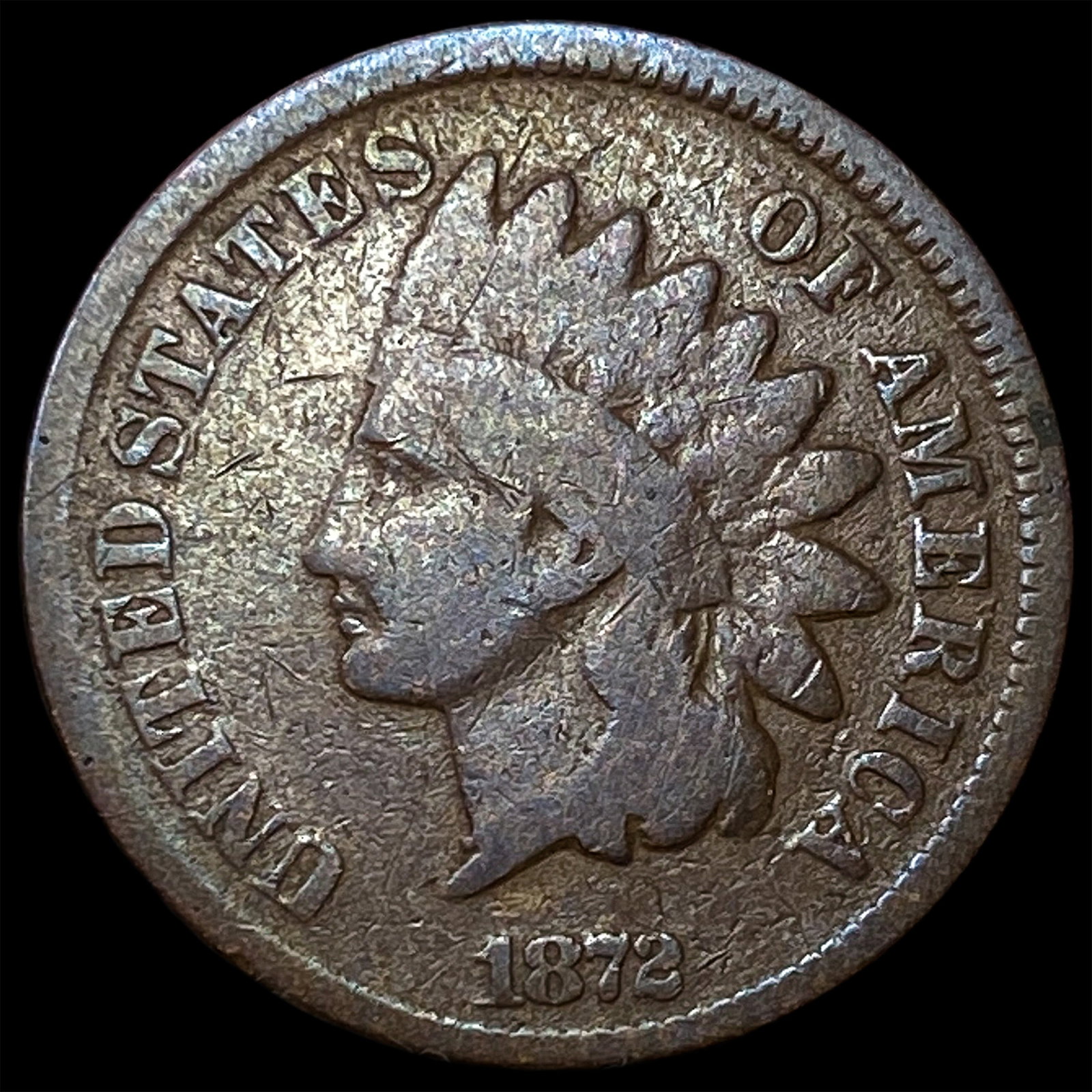 1872 Indian Head Cent NICELY CIRCULATED (1 of 2)