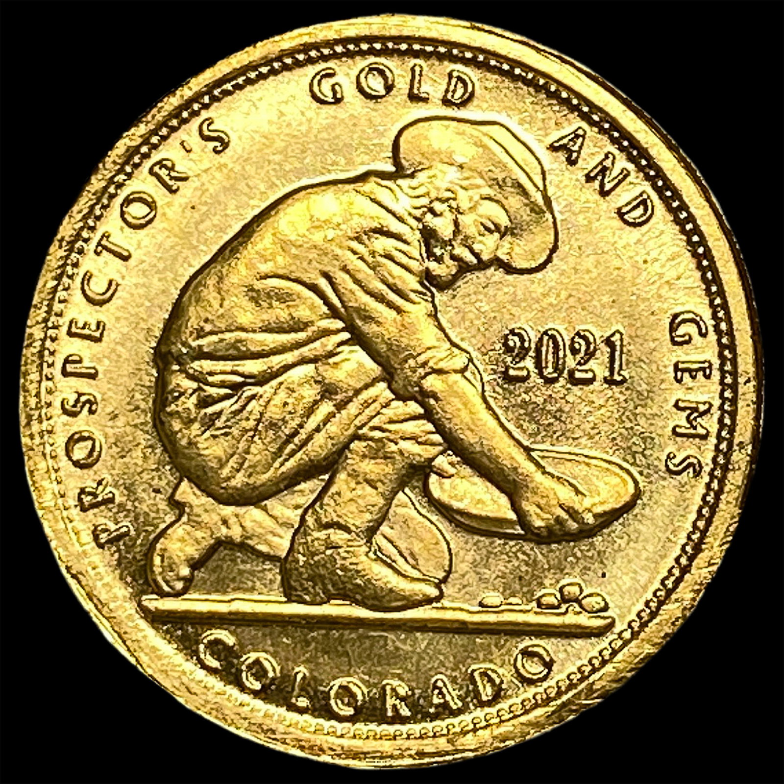 2021 24Kt Gold 0.10 Troy Oz Prospector's Round CHOICE PROOF: 2021 24Kt Gold 0.10 Troy Oz Prospector's Round CHOICE PROOF