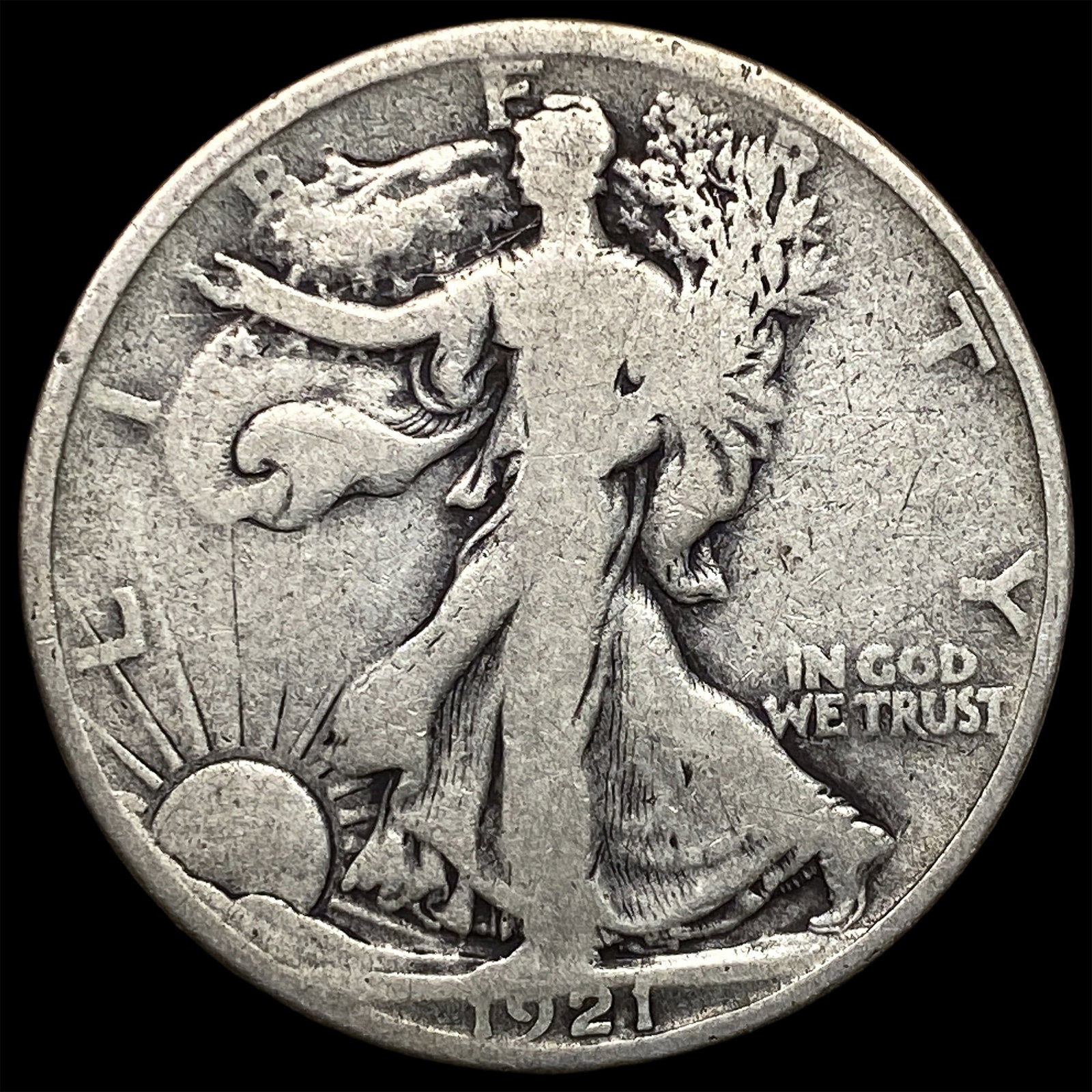 1921 Walking Liberty Half Dollar NICELY CIRCULATED: 1921 Walking Liberty Half Dollar NICELY CIRCULATED