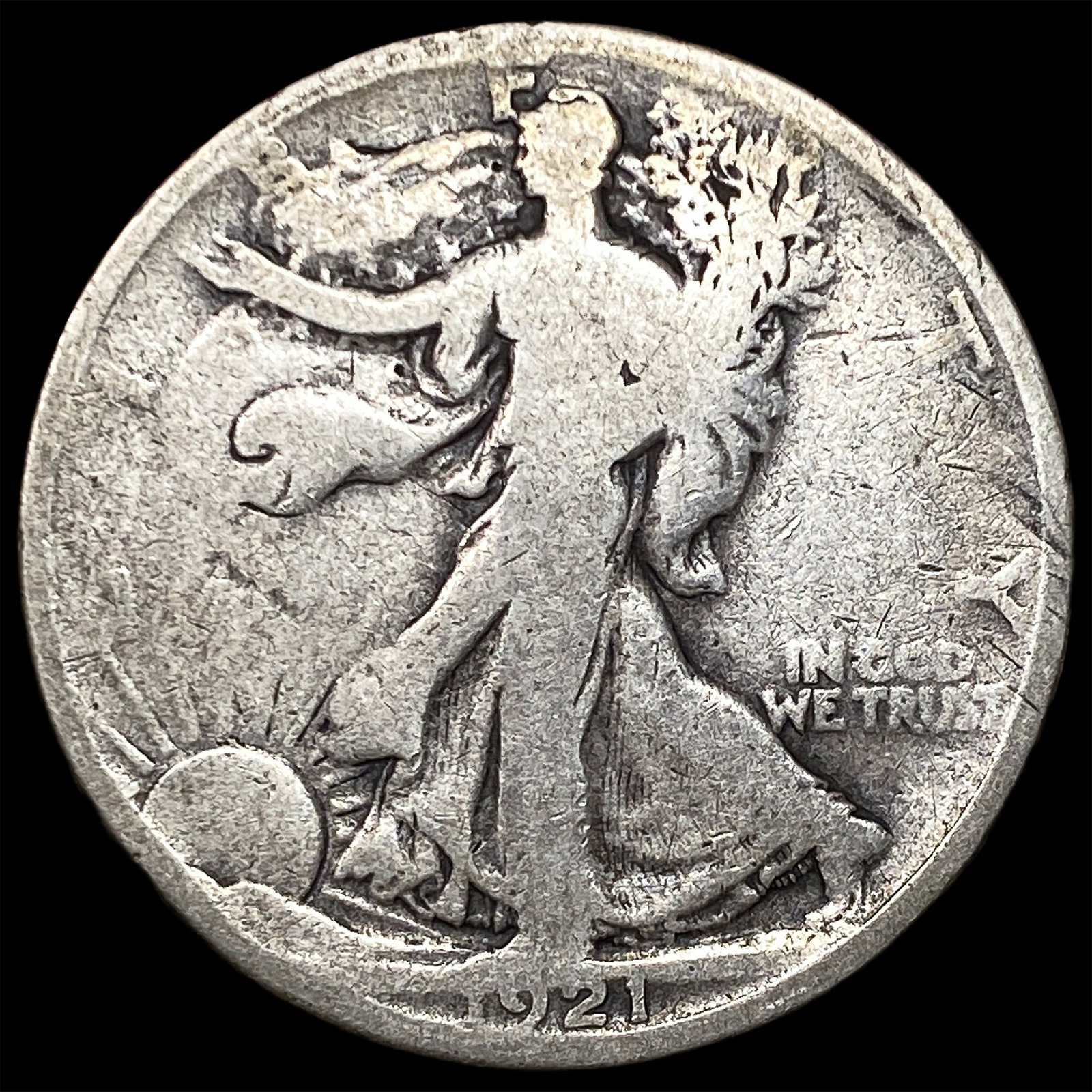 1921 Silver Walking Liberty Half Dollar NICELY CIRCULATED: 1921 Silver Walking Liberty Half Dollar NICELY CIRCULATED