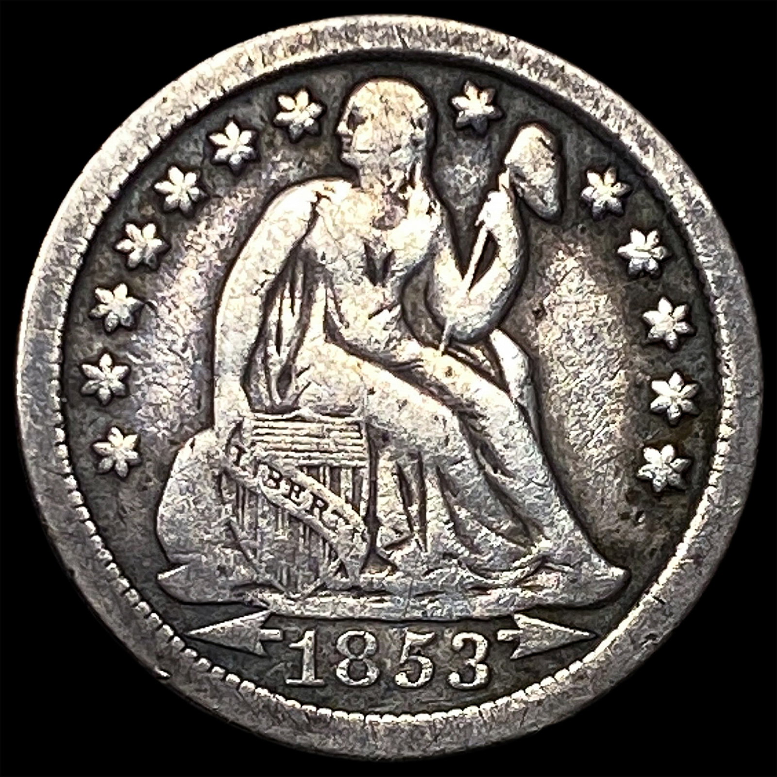 1853-O Seated Liberty Dime LIGHTLY CIRCULATED (1 of 2)