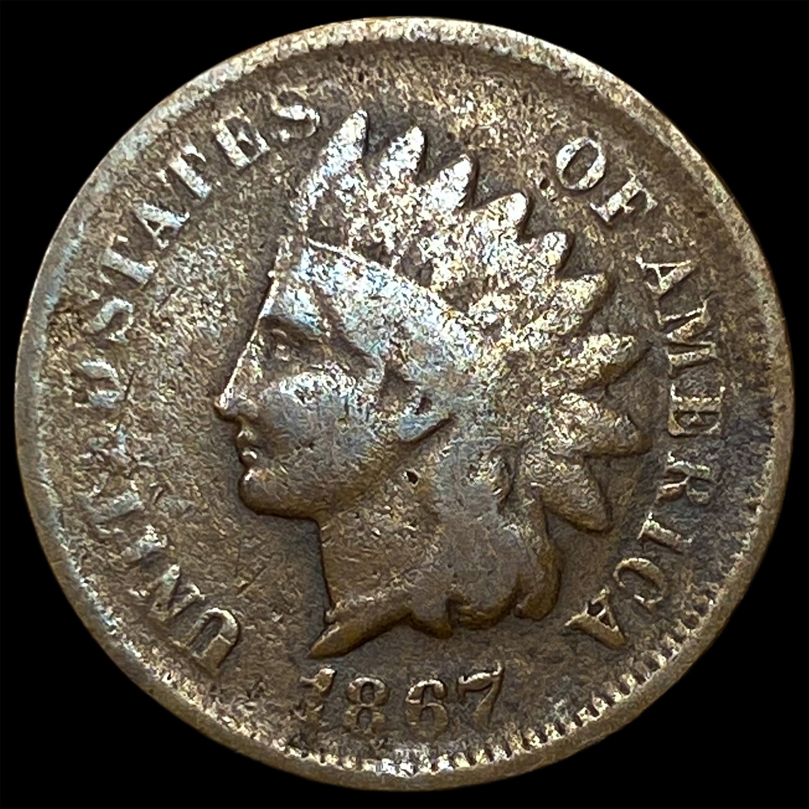 1867 Indian Head Cent NICELY CIRCULATED (1 of 2)