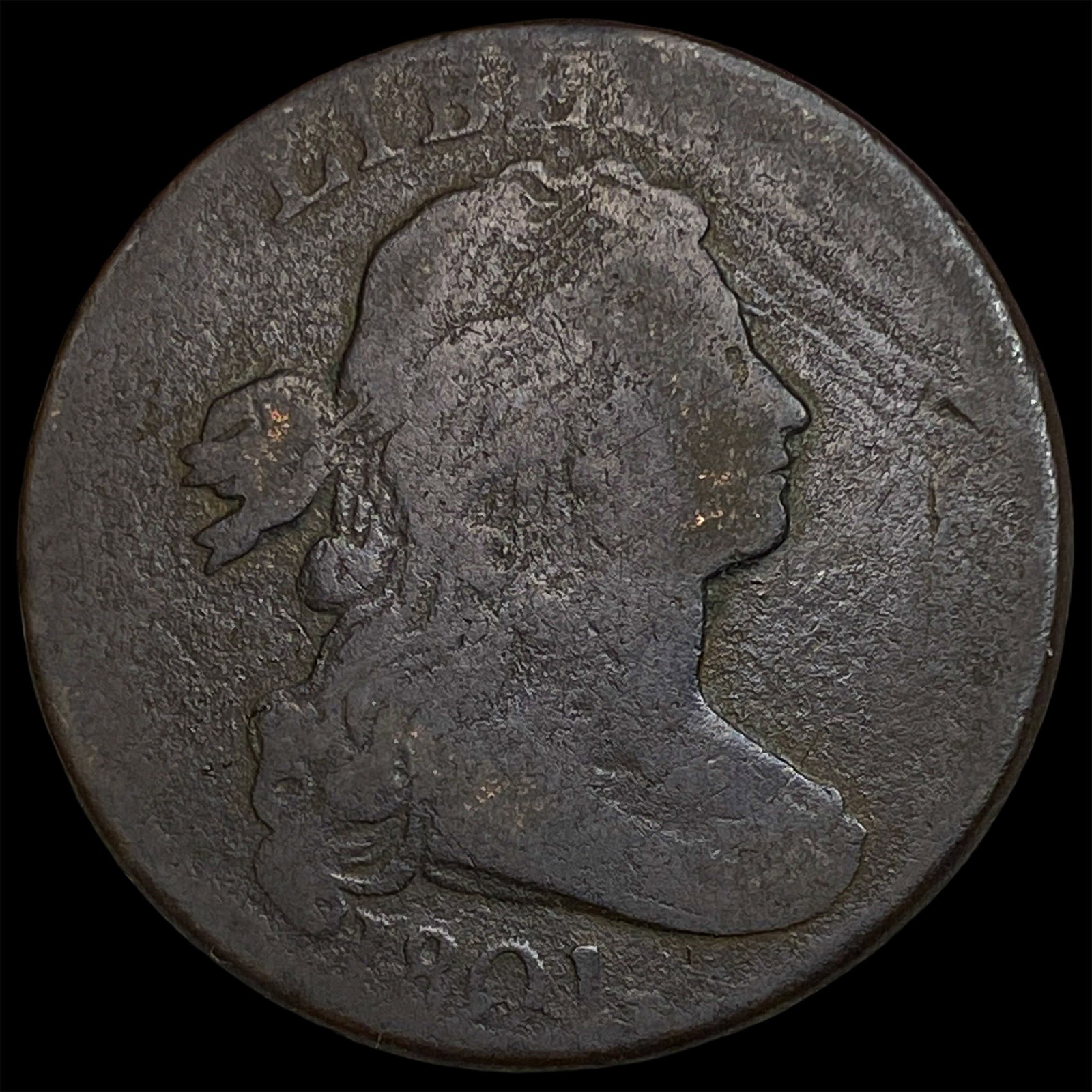 1801 Draped Bust Large Cent NICELY CIRCULATED: 1801 Draped Bust Large Cent NICELY CIRCULATED