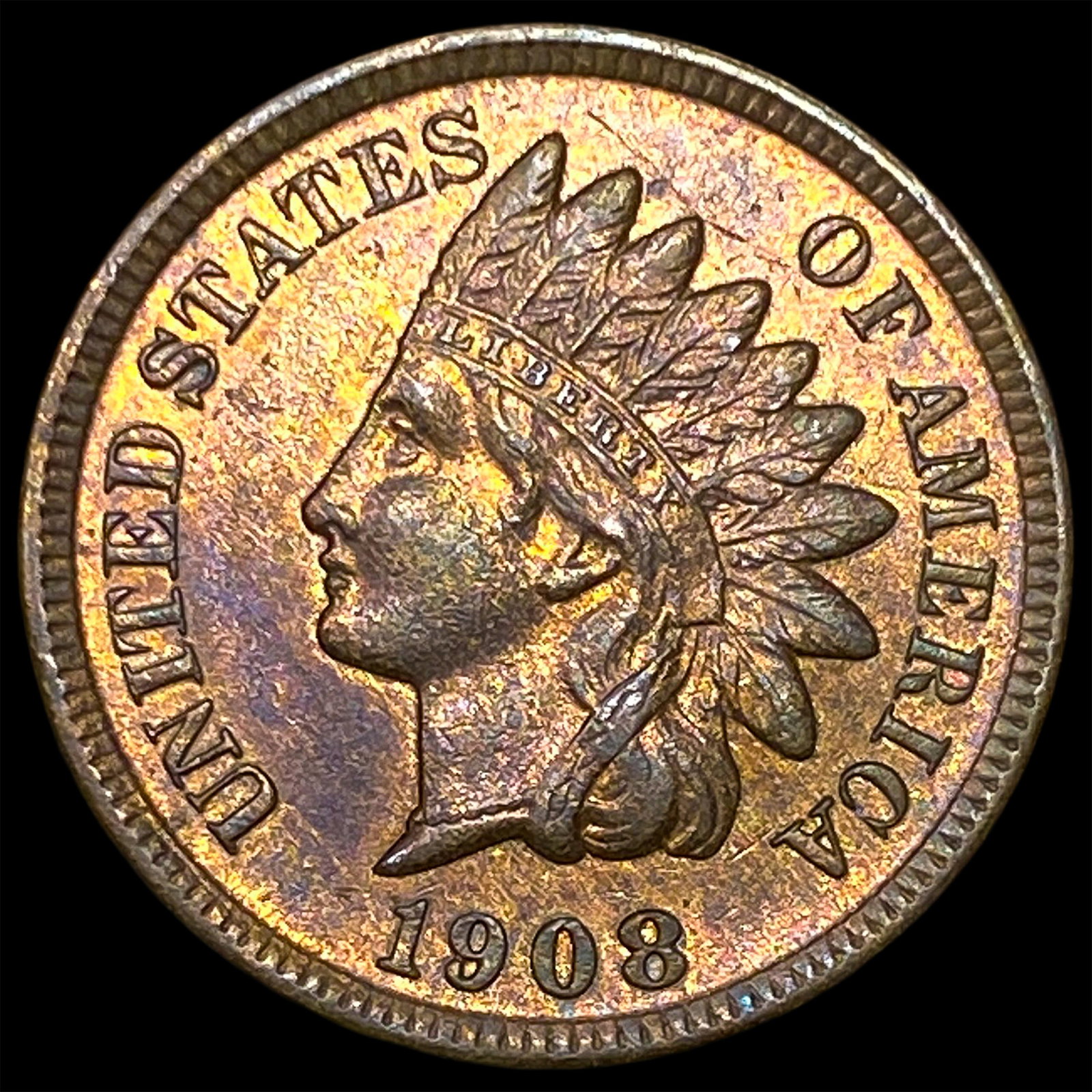 1908-S Indian Head Cent CLOSELY UNCIRCULATED (1 of 2)