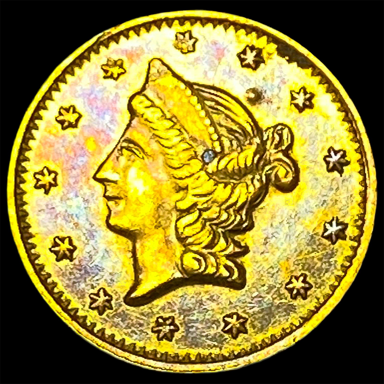 1853 California Gold 1/2 Dollar Token HIGH GRADE: 1853 California Gold 1/2 Dollar Token HIGH GRADE