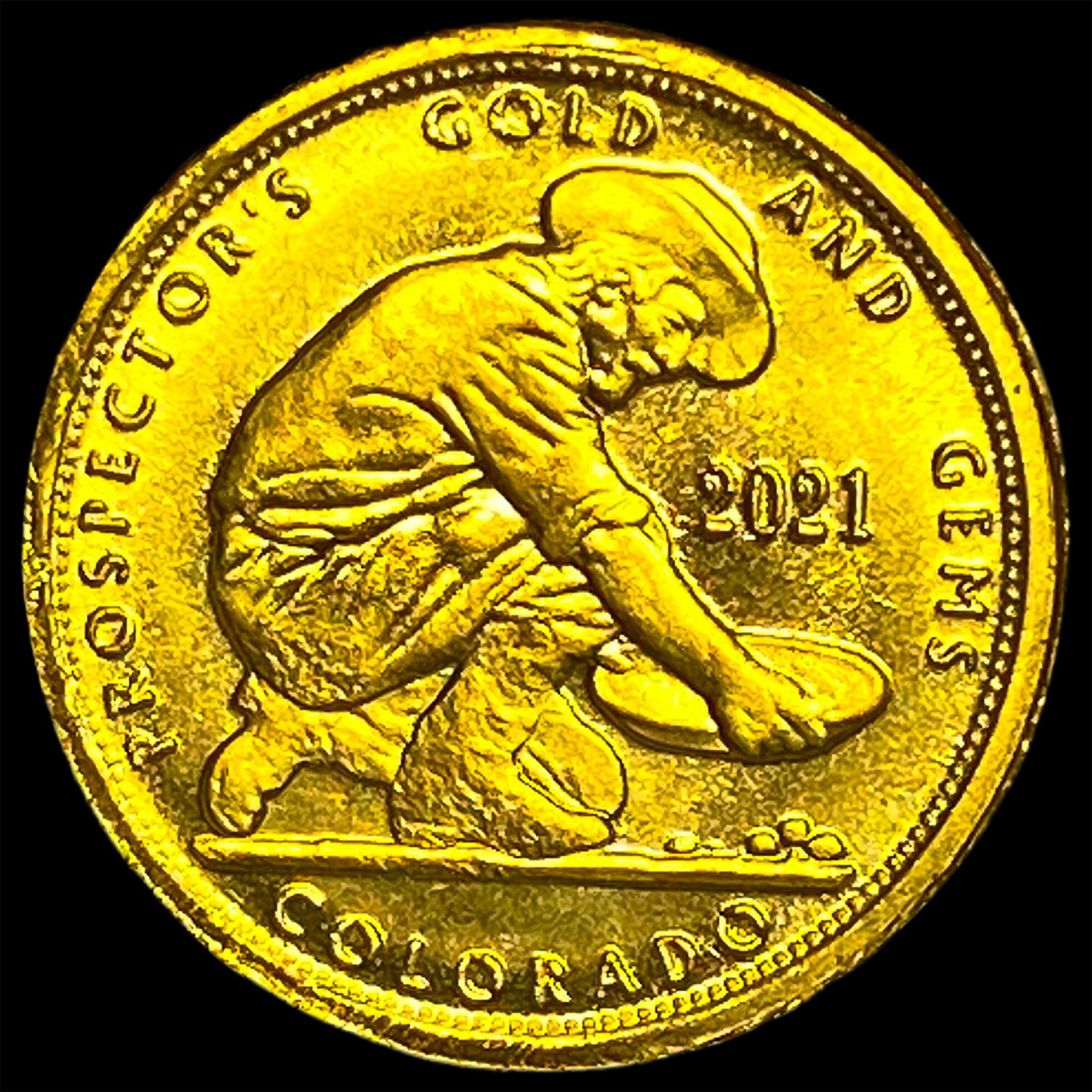 2021 24K Gold 0.10 Troy Oz Prospector's Round CHOICE PROOF: 2021 24K Gold 0.10 Troy Oz Prospector's Round CHOICE PROOF