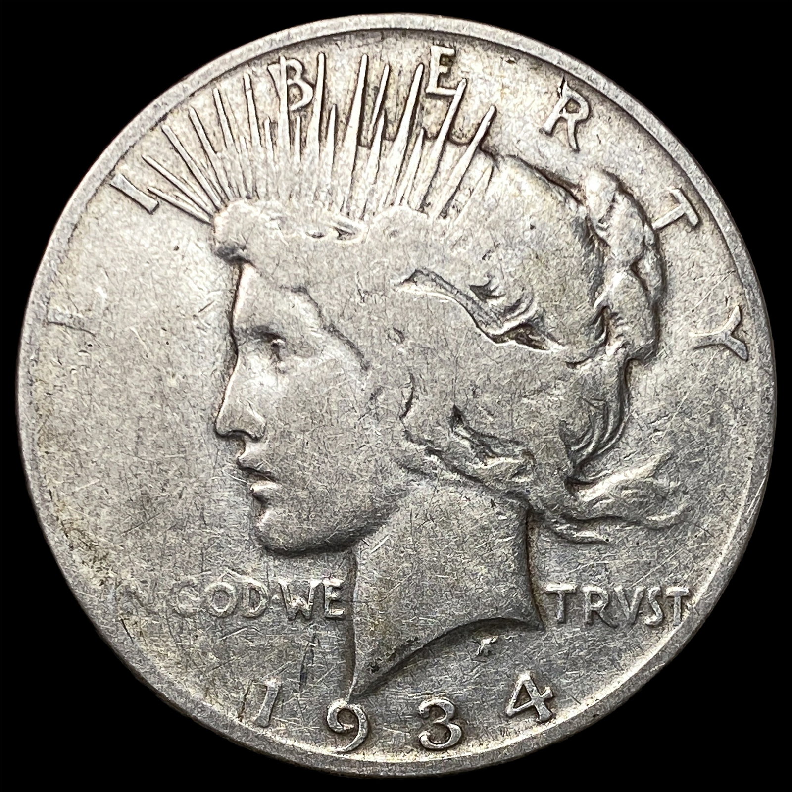 1934-S Silver Peace Dollar NICELY CIRCULATED: 1934-S Silver Peace Dollar NICELY CIRCULATED
