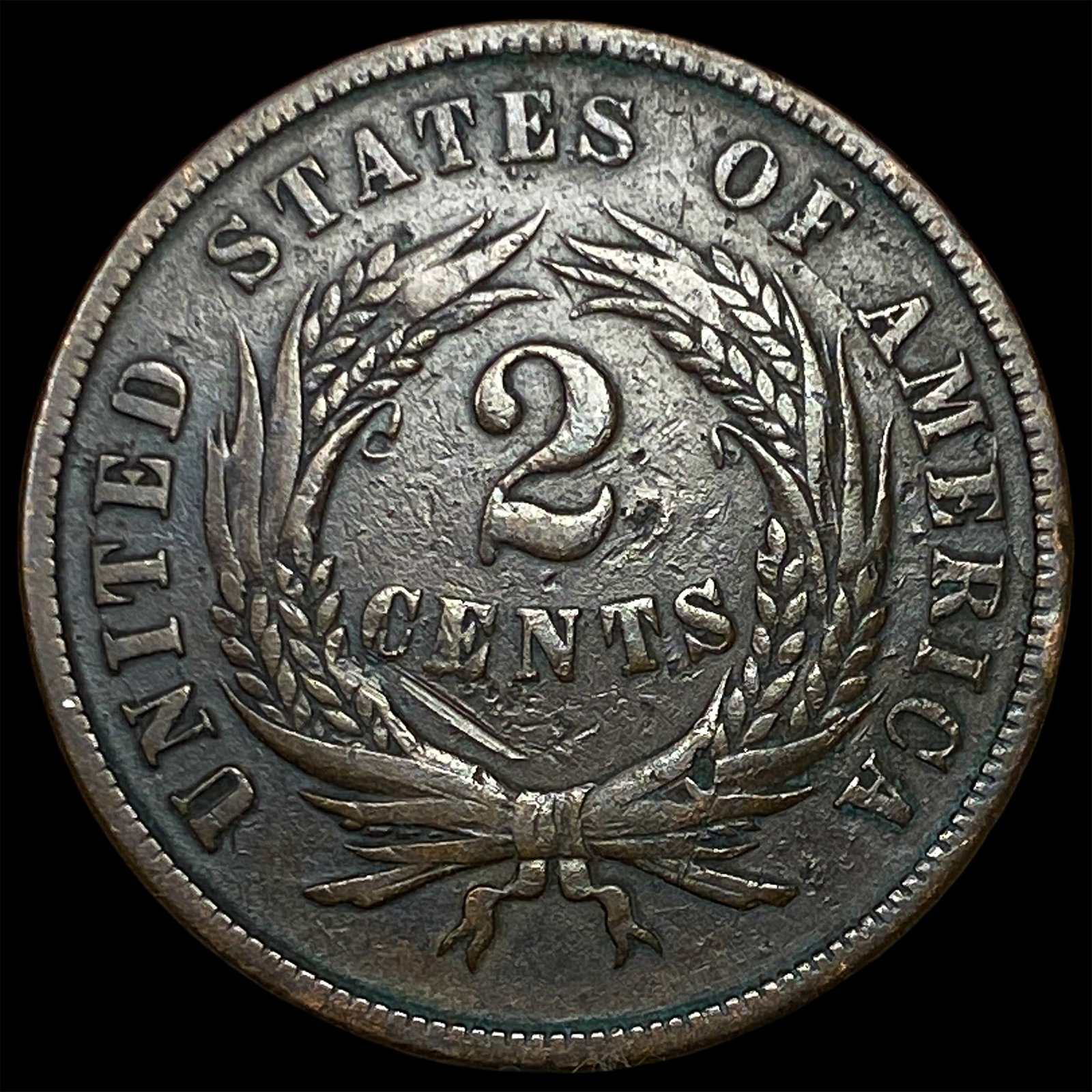 1865 Copper Two-Cent Piece LIGHTLY CIRCULATED - 2