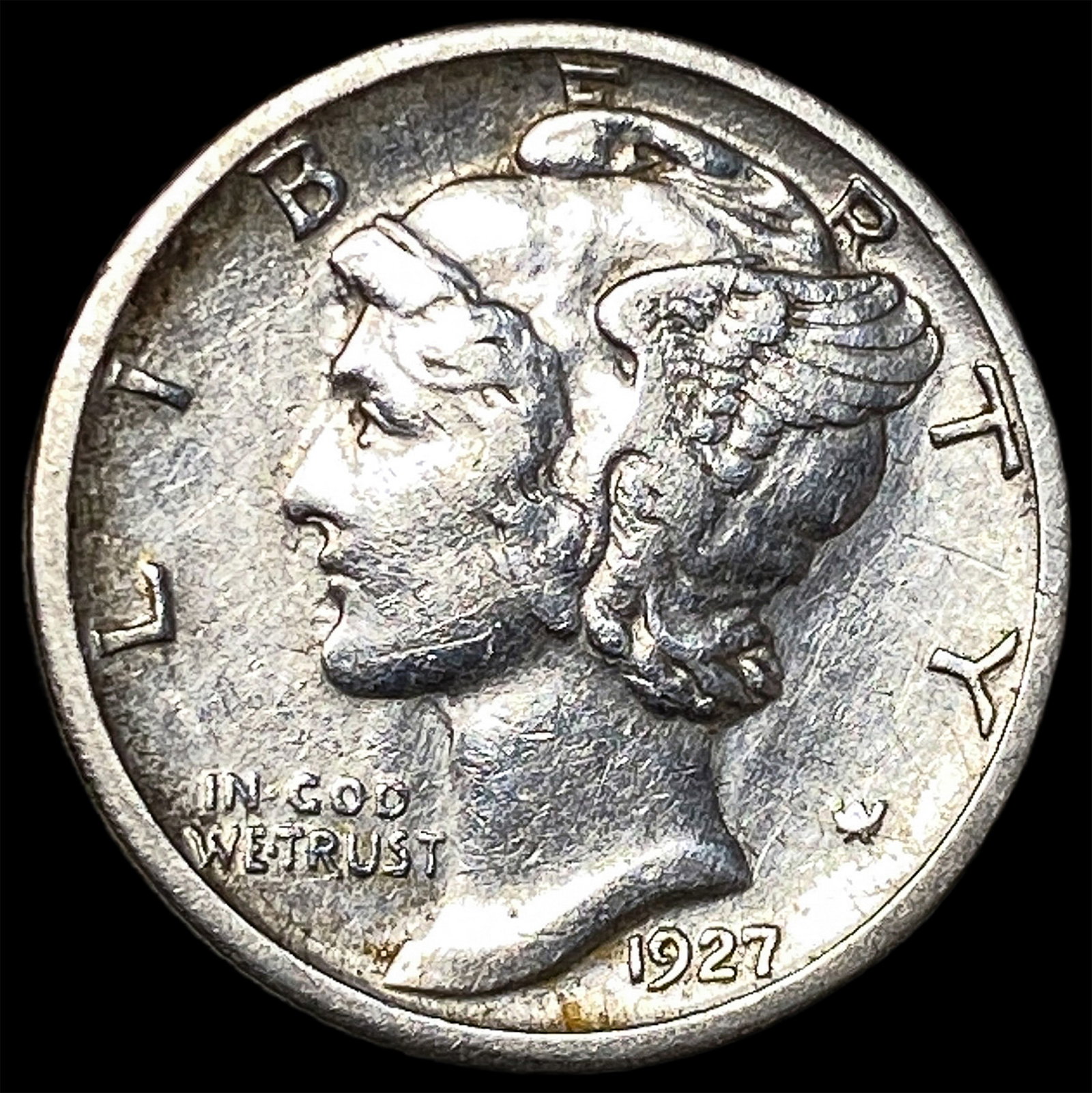 1927-S Silver Mercury Dime CLOSELY UNCIRCULATED: 1927-S Silver Mercury Dime CLOSELY UNCIRCULATED