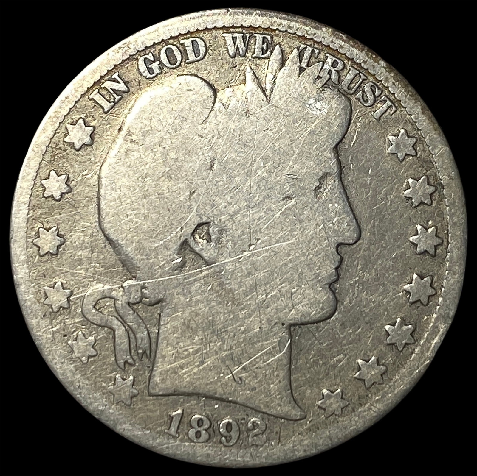 1892-S Silver Barber Half Dollar NICELY CIRCULATED (1 of 2)
