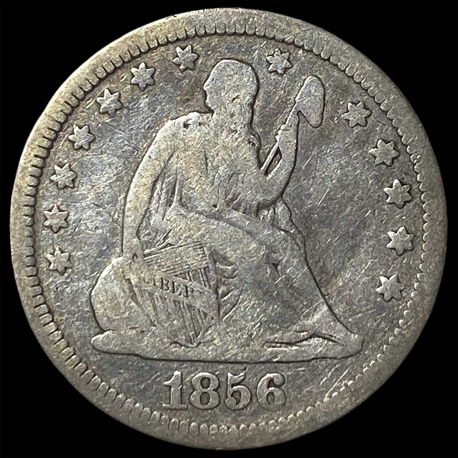 1856 Seated Liberty Quarter NICELY CIRCULATED: 1856 Seated Liberty Quarter NICELY CIRCULATED