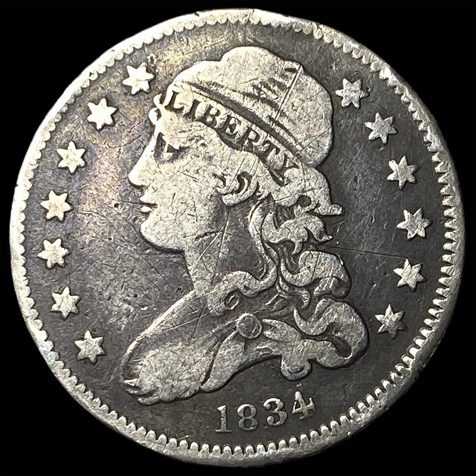 1834 Capped Bust Quarter LIGHTLY CIRCULATED: 1834 Capped Bust Quarter LIGHTLY CIRCULATED