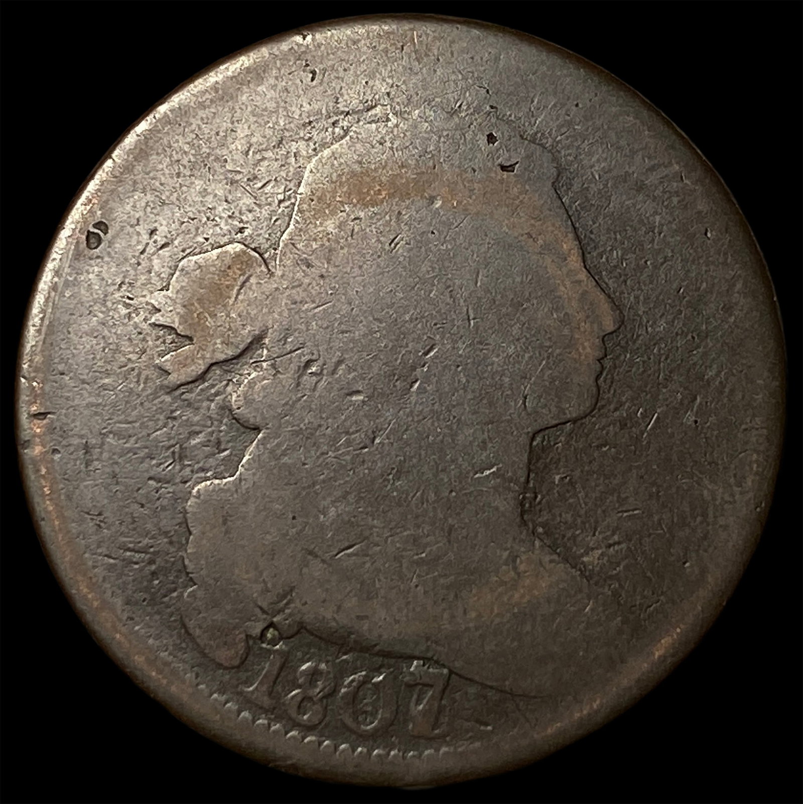 1807 Copper Draped Bust Large Cent NICELY CIRCULATED: 1807 Copper Draped Bust Large Cent NICELY CIRCULATED