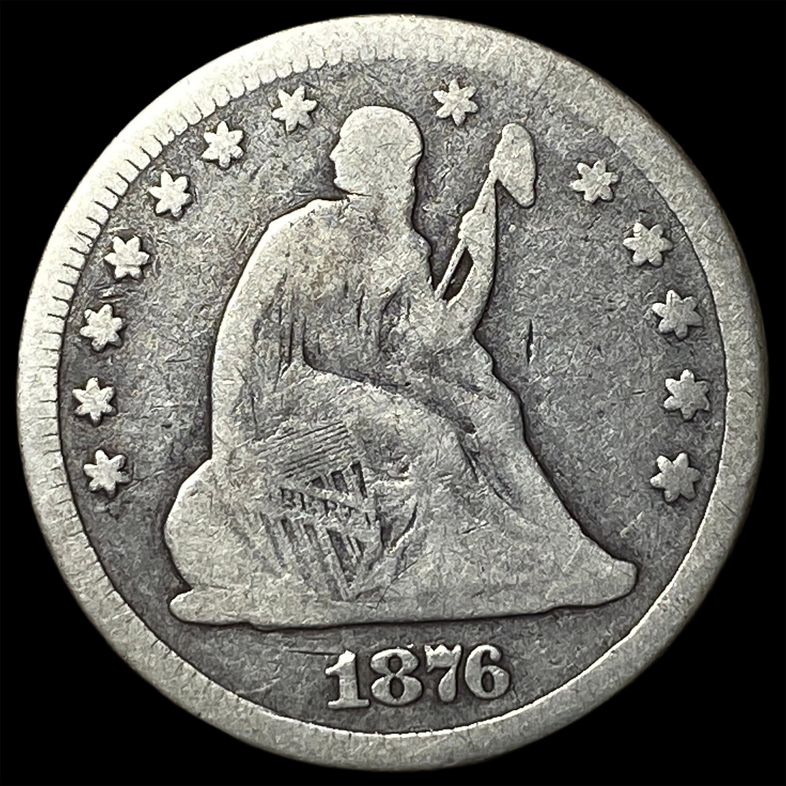 1876 Seated Liberty Silver Dollar LIGHTLY CIRCULATED: 1876 Seated Liberty Silver Dollar LIGHTLY CIRCULATED