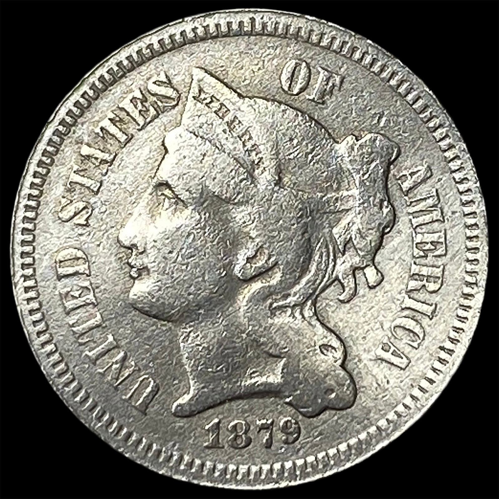 1879 Nickel Three-Cent Piece LIGHTLY CIRCULATED: 1879 Nickel Three-Cent Piece LIGHTLY CIRCULATED