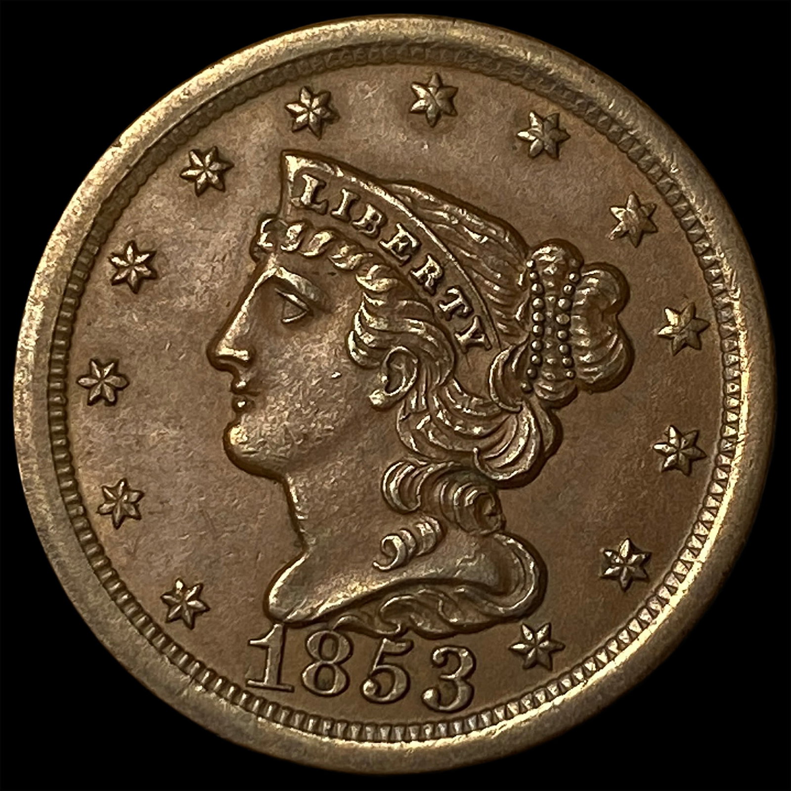 1853 Braided Hair Half Cent UNCIRCULATED (1 of 2)
