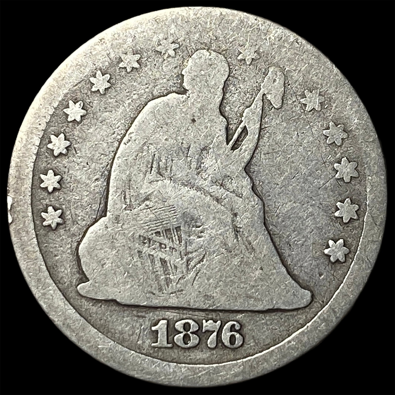 1876 Seated Liberty Quarter NICELY CIRCULATED (1 of 2)