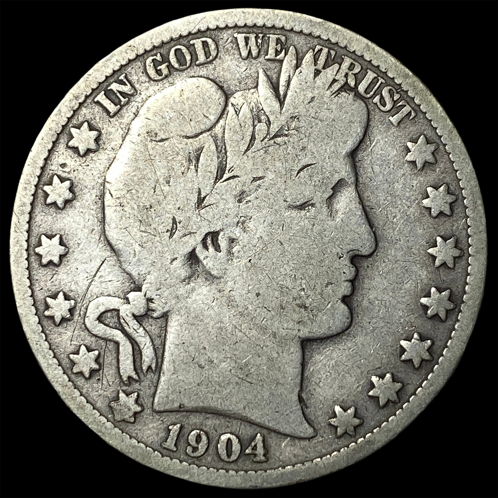 1904-S Silver Barber Half Dollar NICELY CIRCULATED (1 of 2)