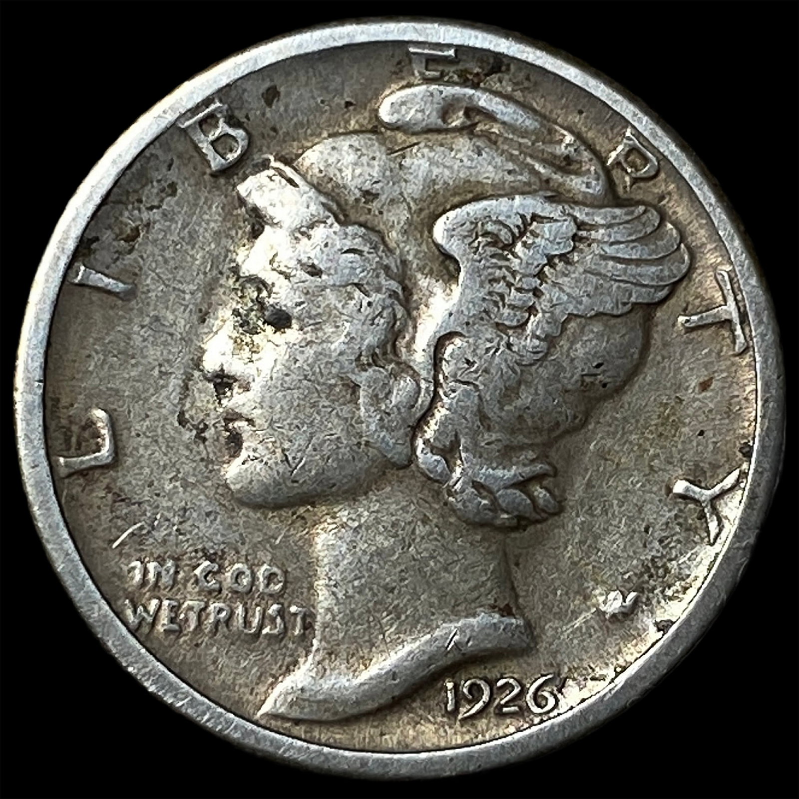 1926-S Silver Mercury Dime NEARLY UNCIRCULATED: 1926-S Silver Mercury Dime NEARLY UNCIRCULATED