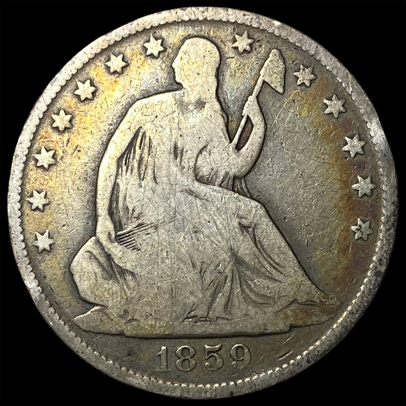 1859-O Silver Half Dollar NICELY CIRCULATED: 1859-O Silver Half Dollar NICELY CIRCULATED