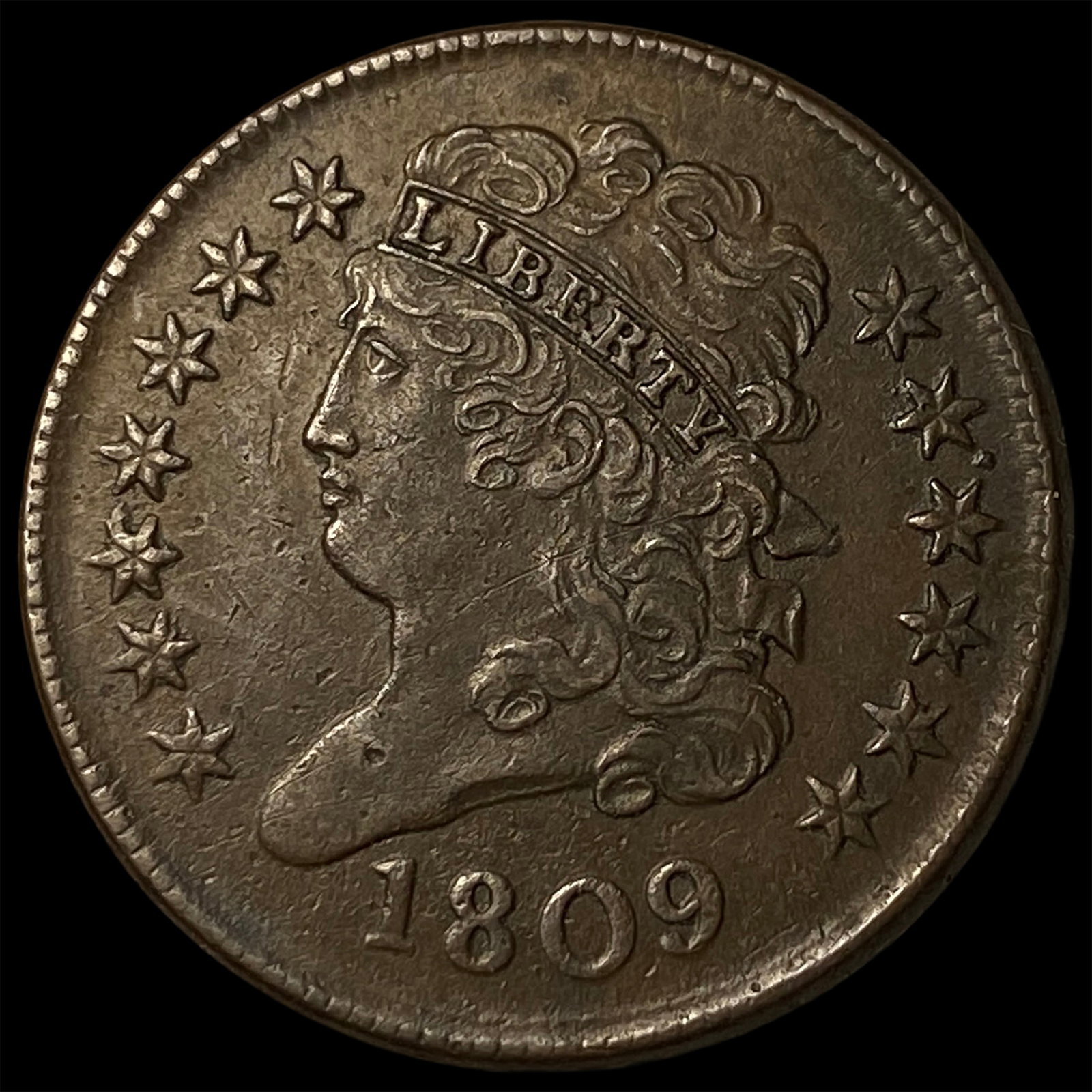 1809 Classic Head Half Cent CLOSELY UNCIRCULATED: 1809 Classic Head Half Cent CLOSELY UNCIRCULATED