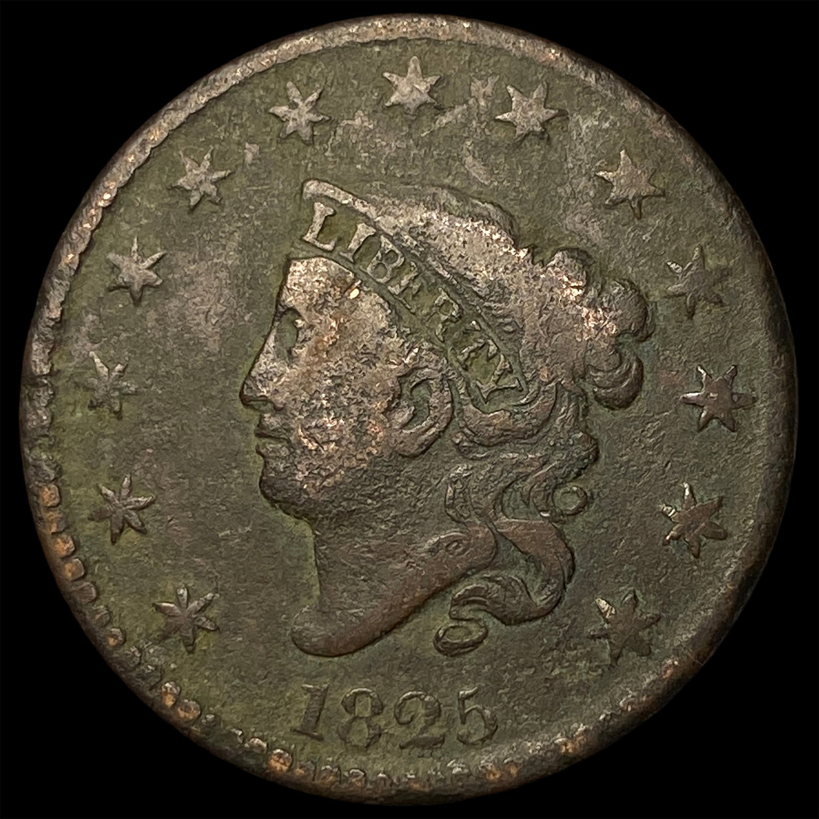 1825 Coronet Head Large Cent NICELY CIRCULATED: 1825 Coronet Head Large Cent NICELY CIRCULATED