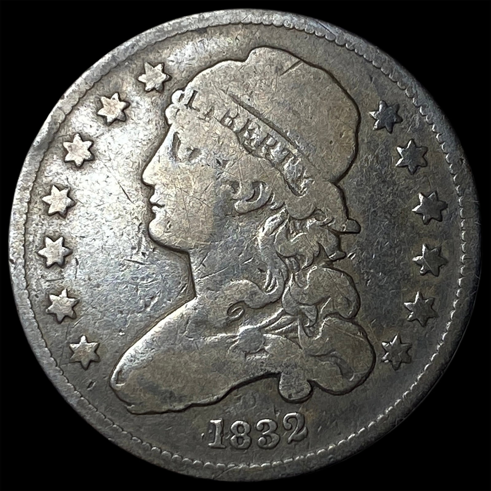 1832 Capped Bust Silver Quarter LIGHTLY CIRCULATED: 1832 Capped Bust Silver Quarter LIGHTLY CIRCULATED
