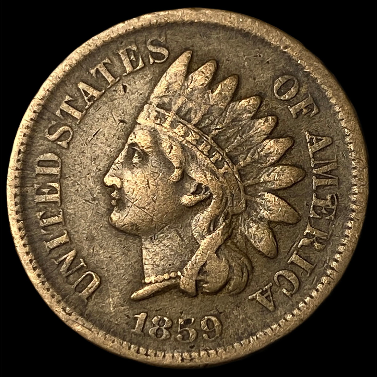 1859 Indian Head Cent LIGHTLY CIRCULATED: 1859 Indian Head Cent LIGHTLY CIRCULATED