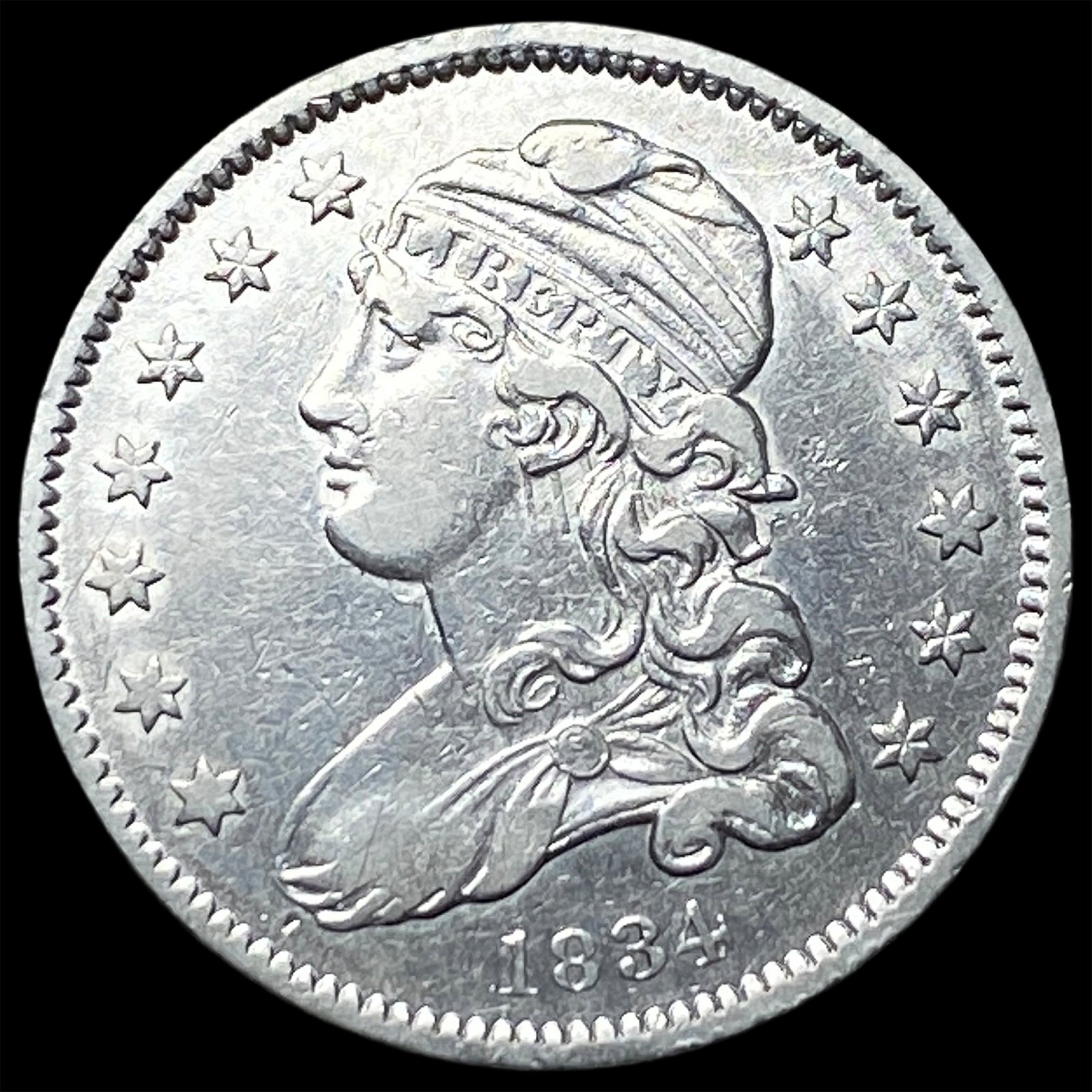 1834 Capped Bust Silver Quarter NEARLY UNCIRCULATED (1 of 2)
