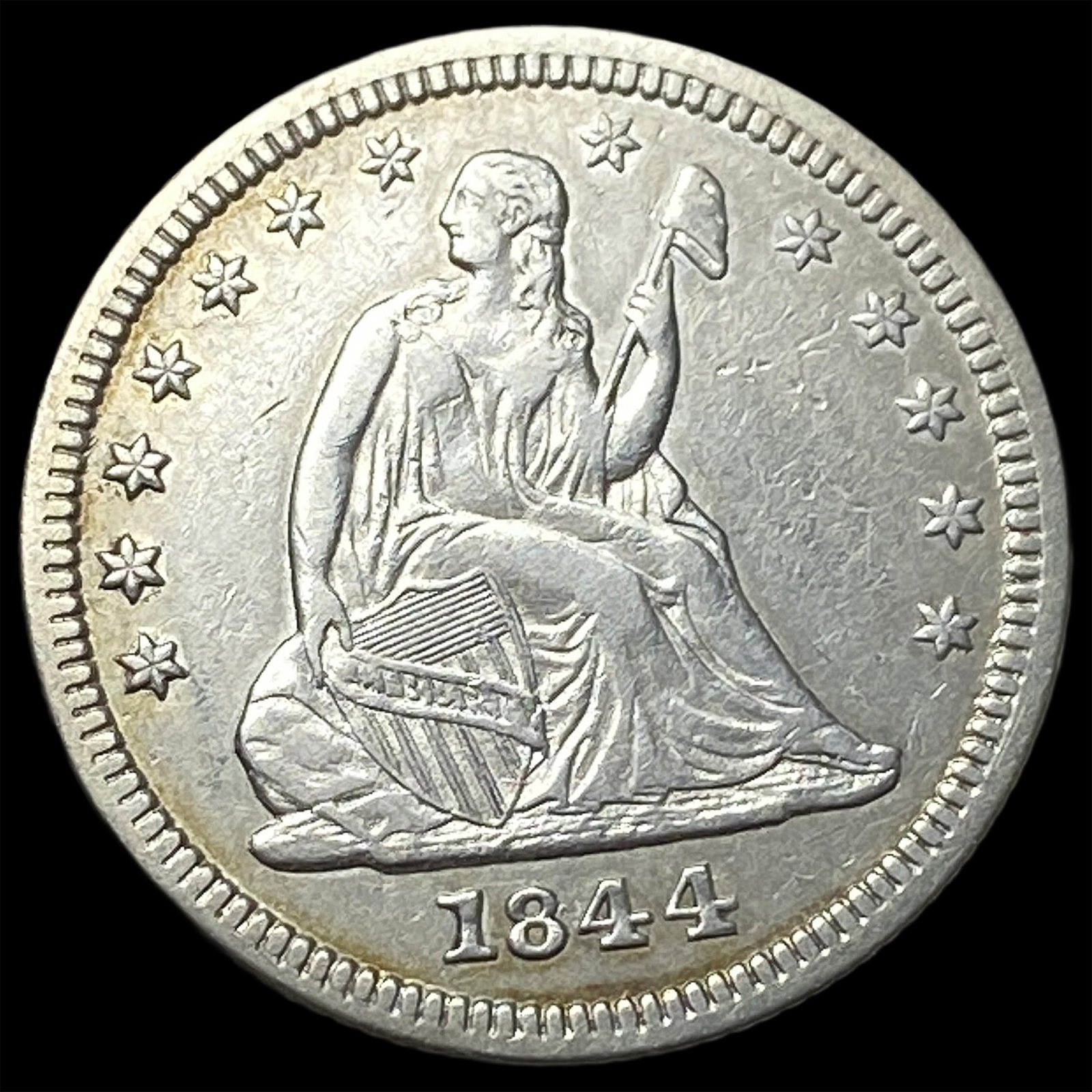 1844 Seated Liberty Quarter CLOSELY UNCIRCULATED: 1844 Seated Liberty Quarter CLOSELY UNCIRCULATED