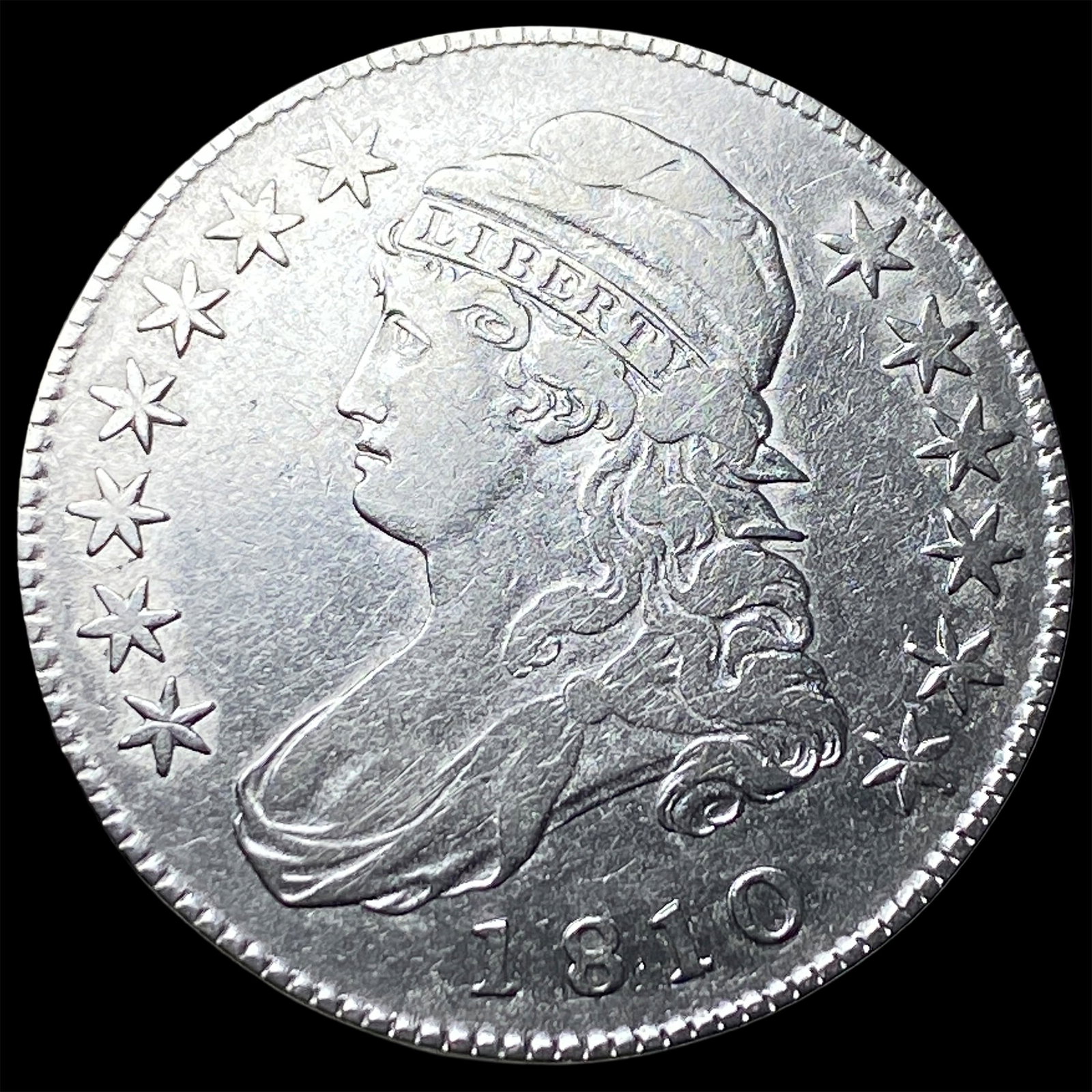 1810 Silver Capped Bust Half Dollar NEARLY UNCIRCULATED: 1810 Silver Capped Bust Half Dollar NEARLY UNCIRCULATED